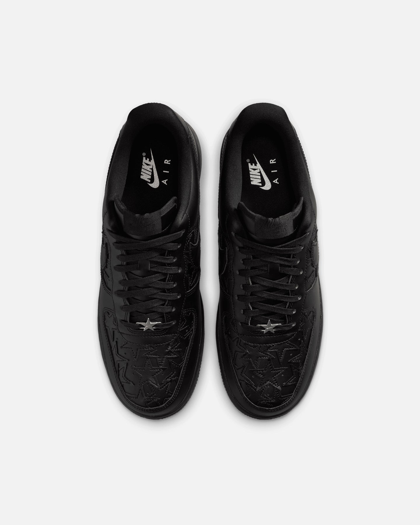 Men's Low-Top Casual Sneakers - Black with Metallic Silver