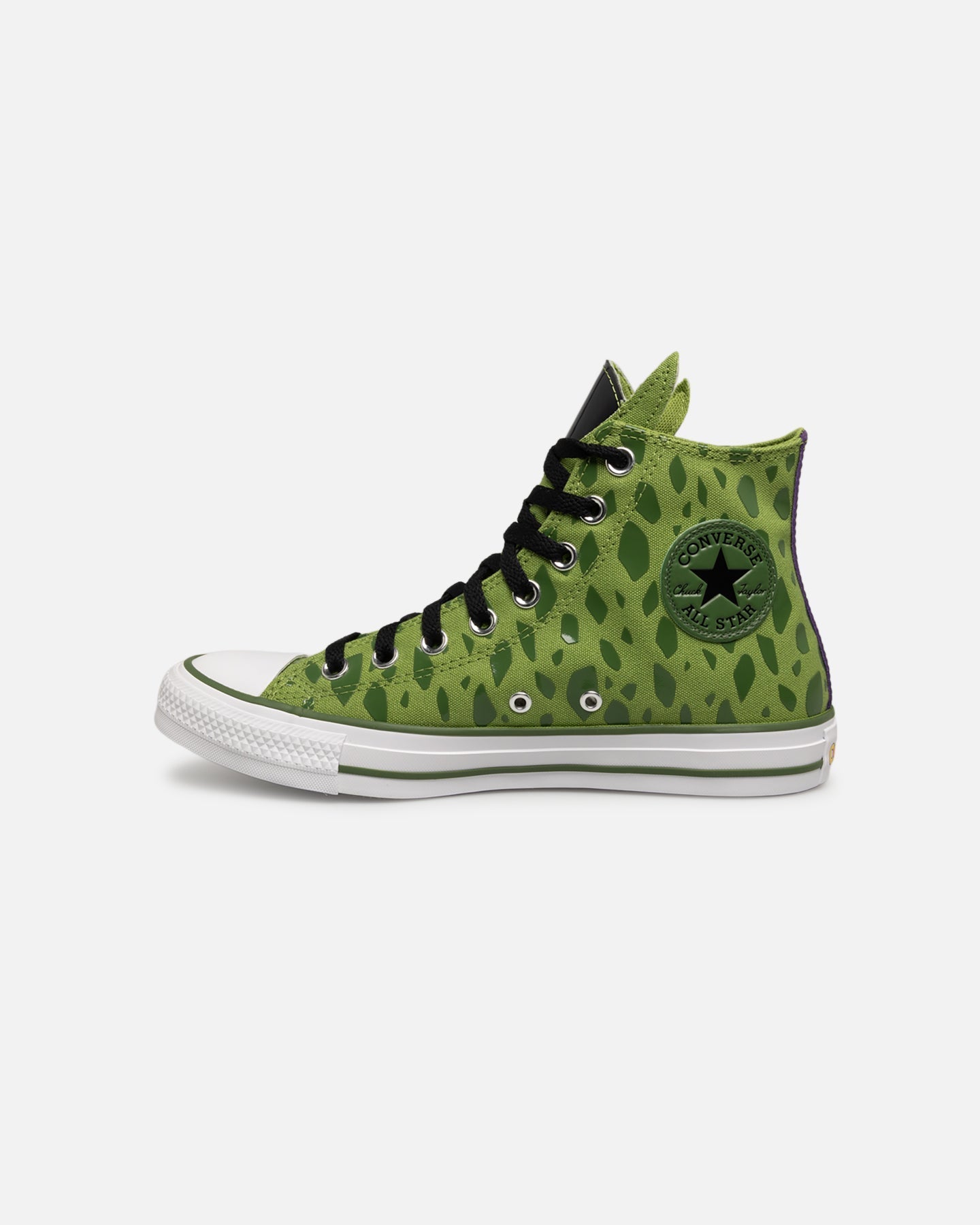Men's High Top Canvas Sneakers - Green with Unique Pattern