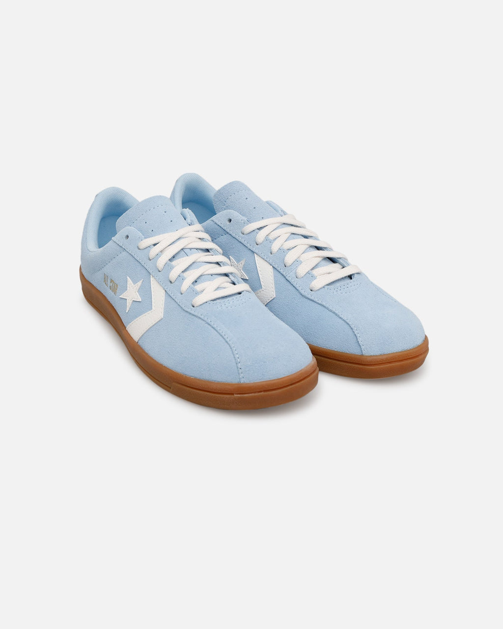 Suede & Leather Low-Cut Trainers - Light Blue