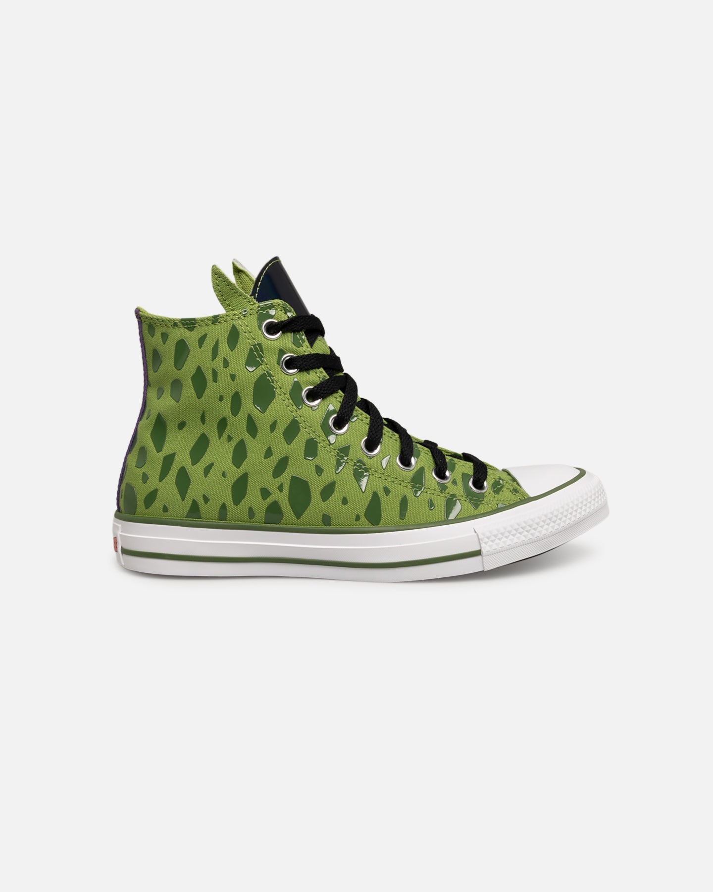 Men's High Top Canvas Sneakers - Green with Unique Pattern