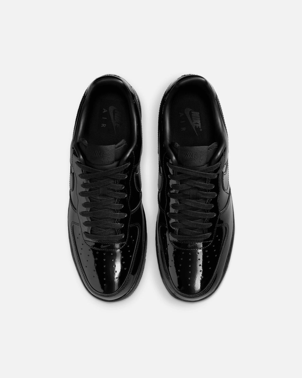 Low-Cut Patent Leather Casual Trainers - Black