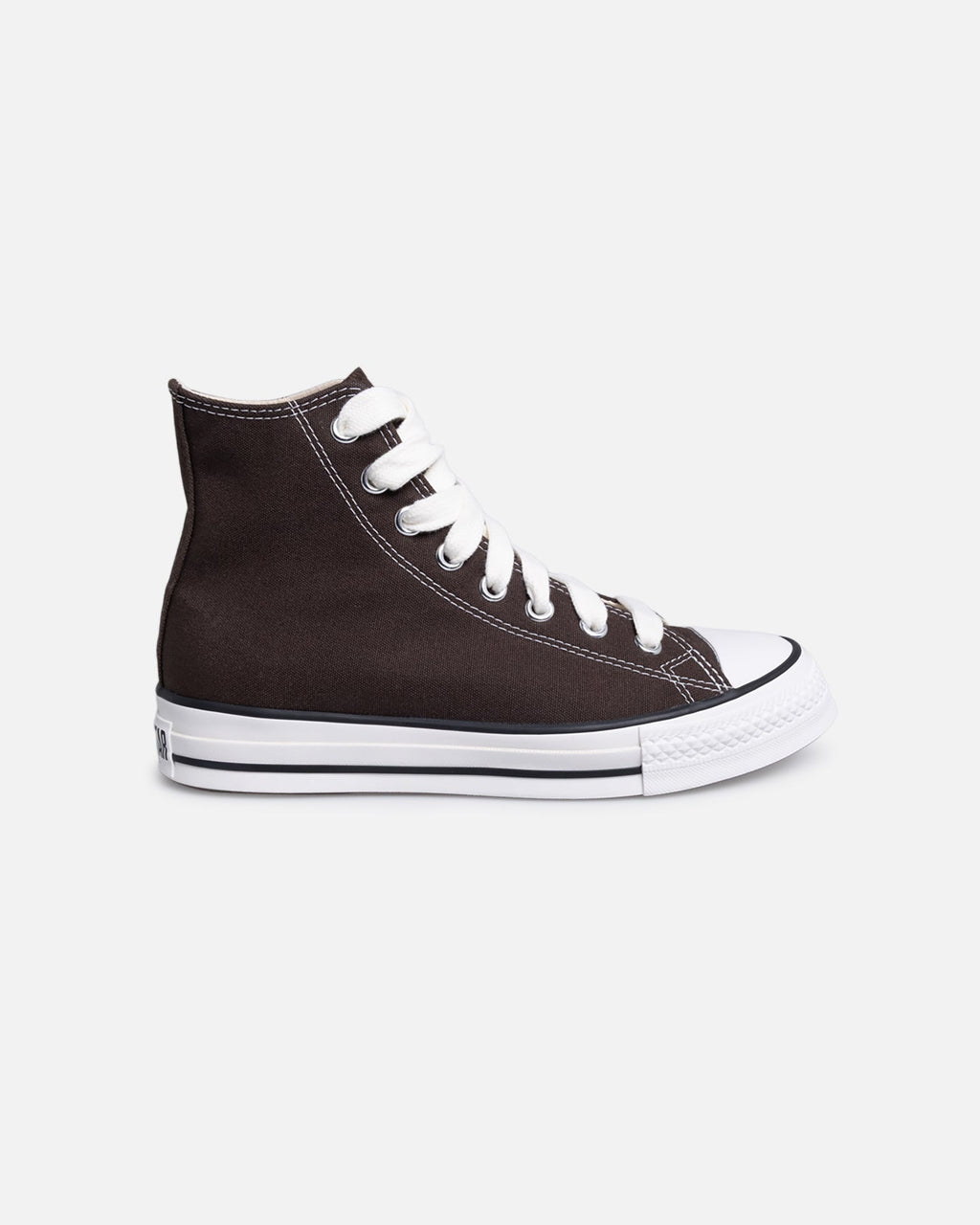 Retro High-Top Canvas Sneakers - Brown