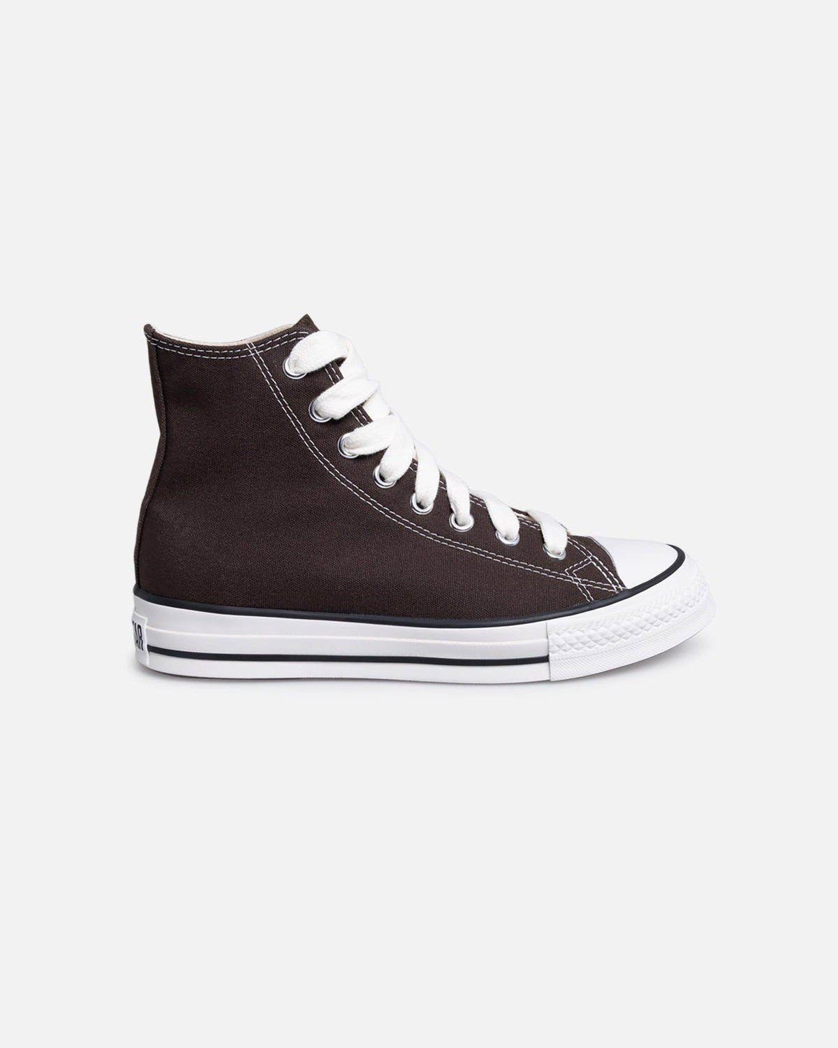 Retro High-Top Canvas Sneakers - Brown