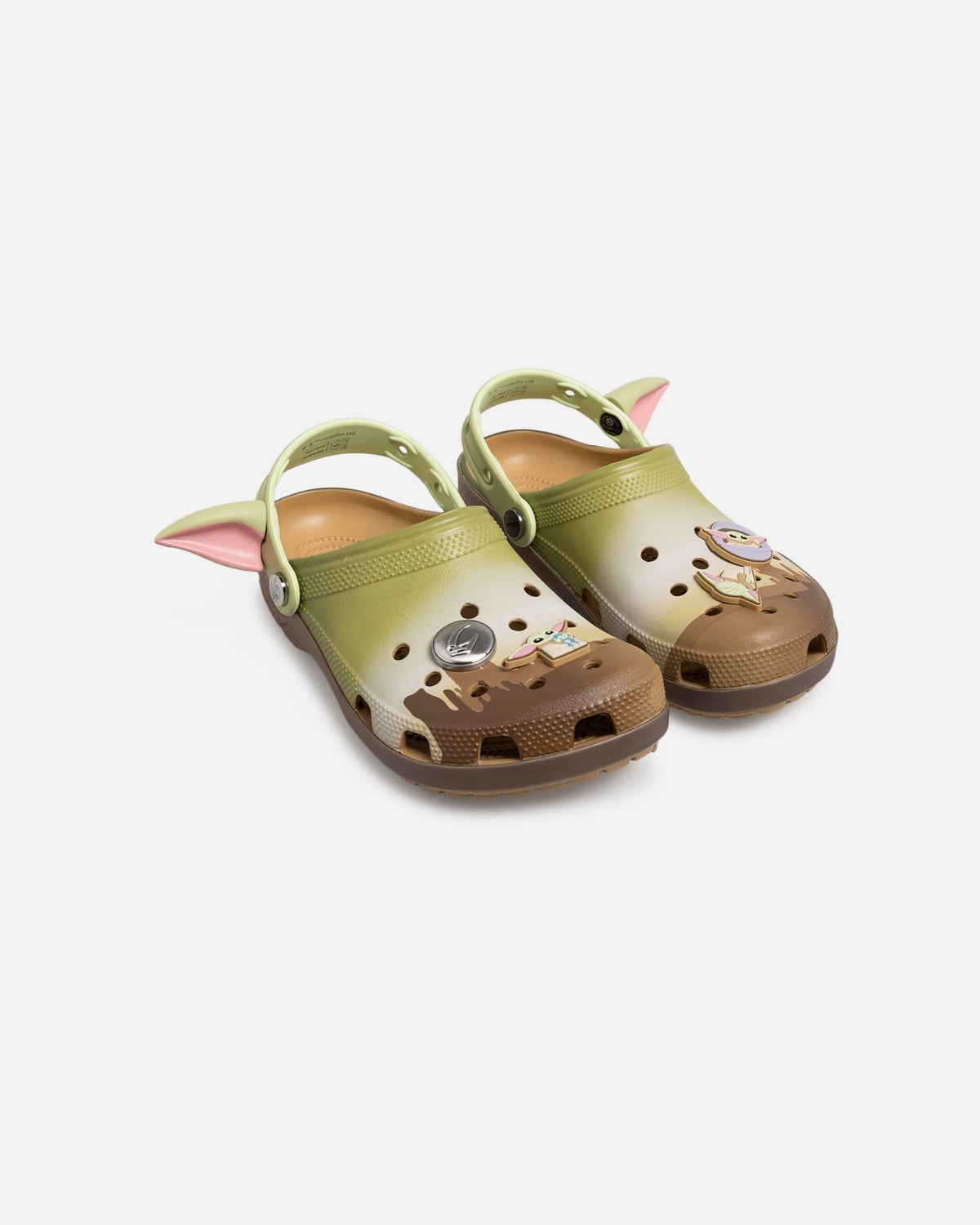 Green Patterned Casual Clogs with Unique Accents
