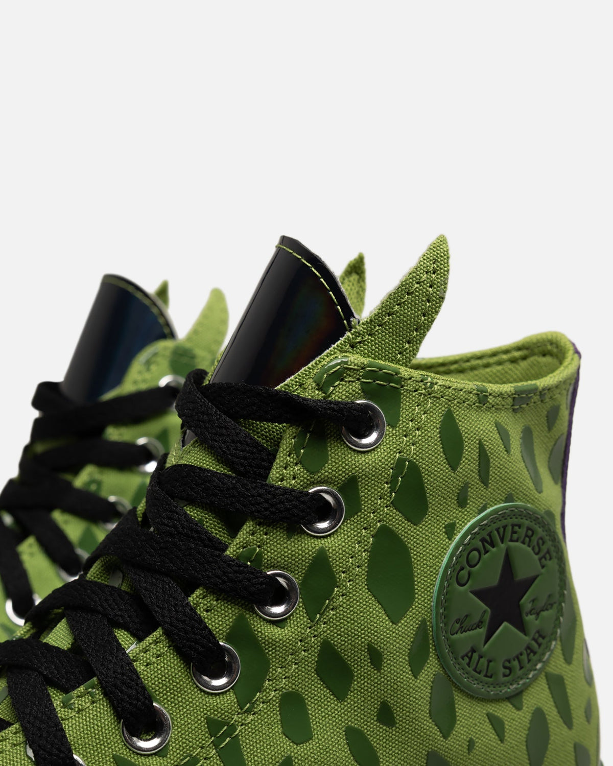 Men's High Top Canvas Sneakers - Green with Unique Pattern