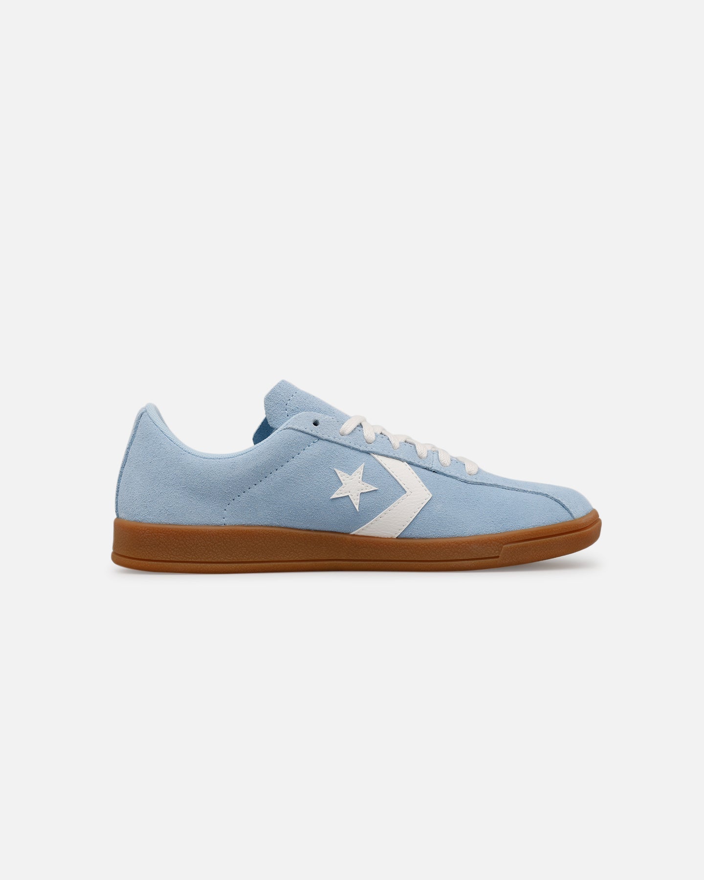 Suede & Leather Low-Cut Trainers - Light Blue