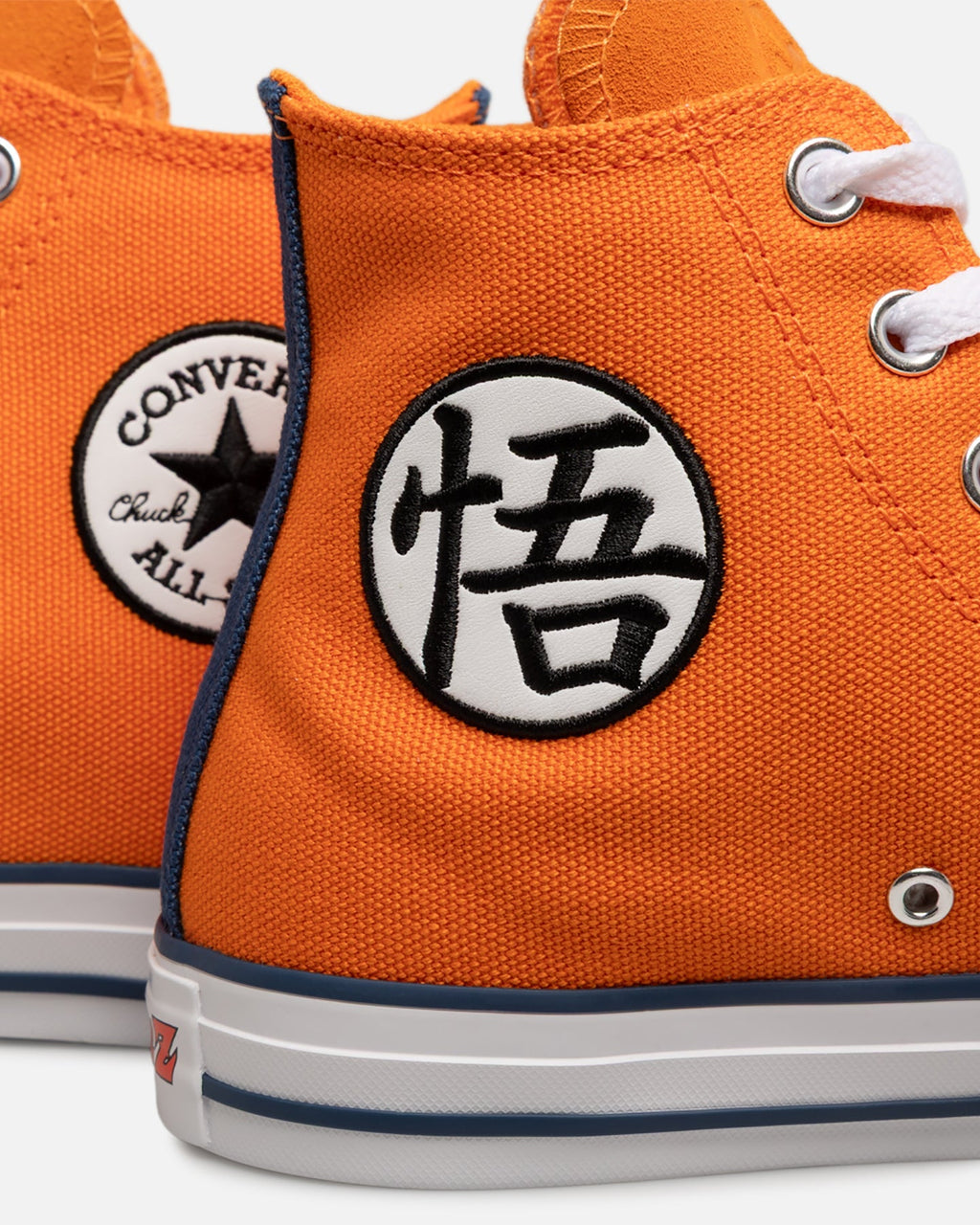 Orange High-Cut Canvas Casual Shoes with Custom Detailing