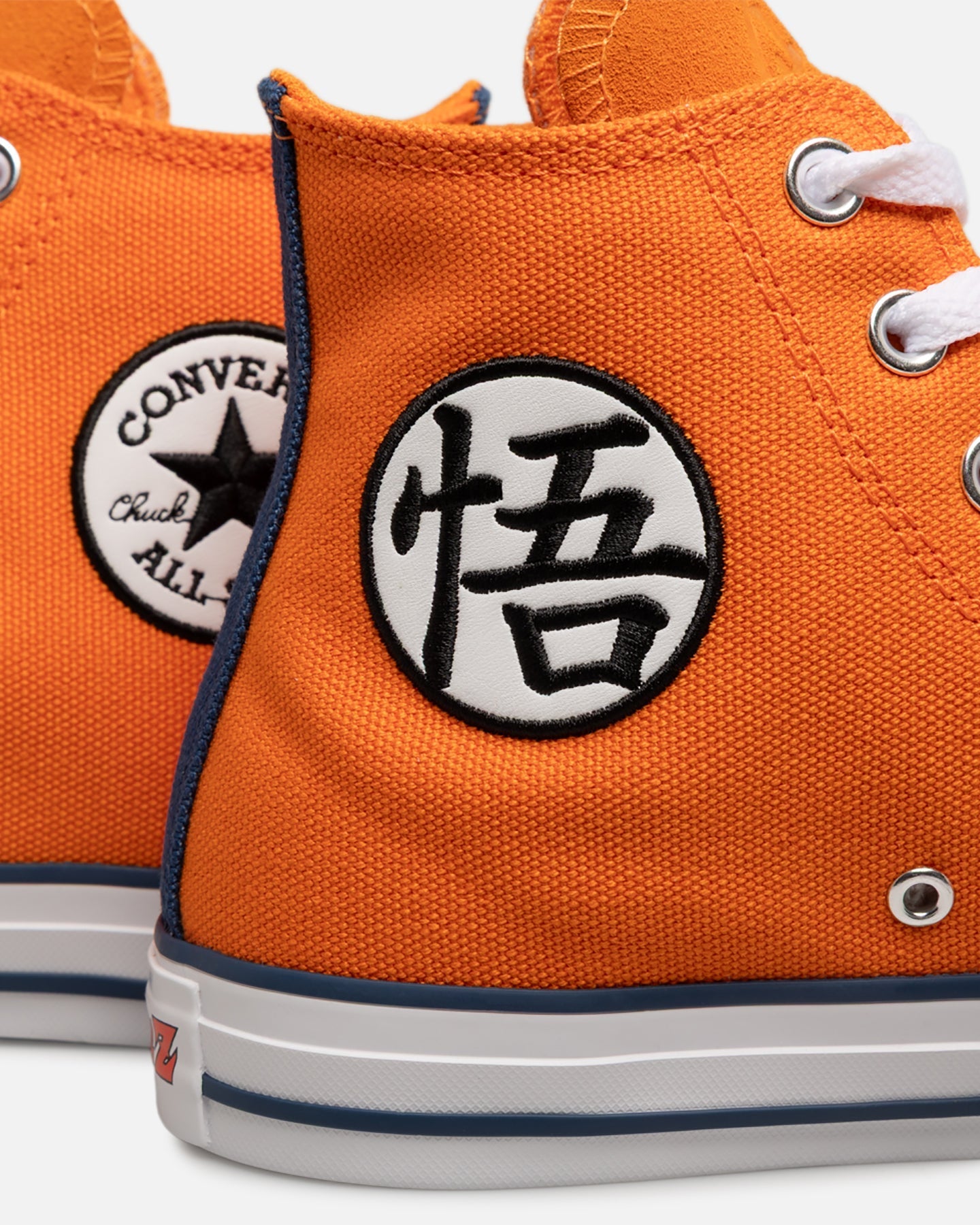Orange High-Cut Canvas Casual Shoes with Custom Detailing