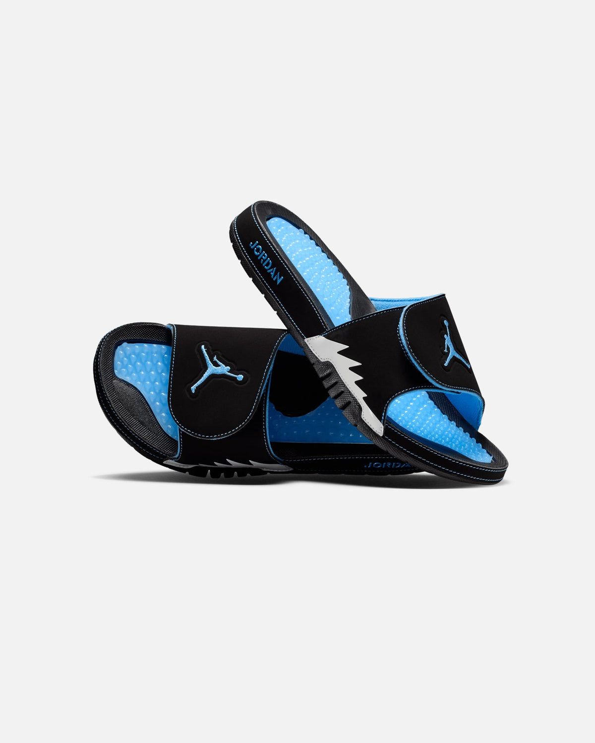 Men's Cushioned Sport Slide Sandals - Black/Blue