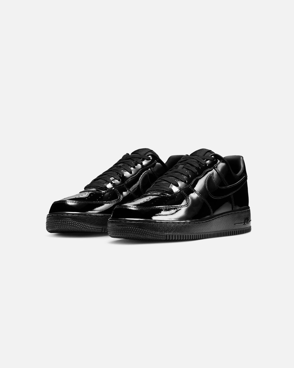 Low-Cut Patent Leather Casual Trainers - Black