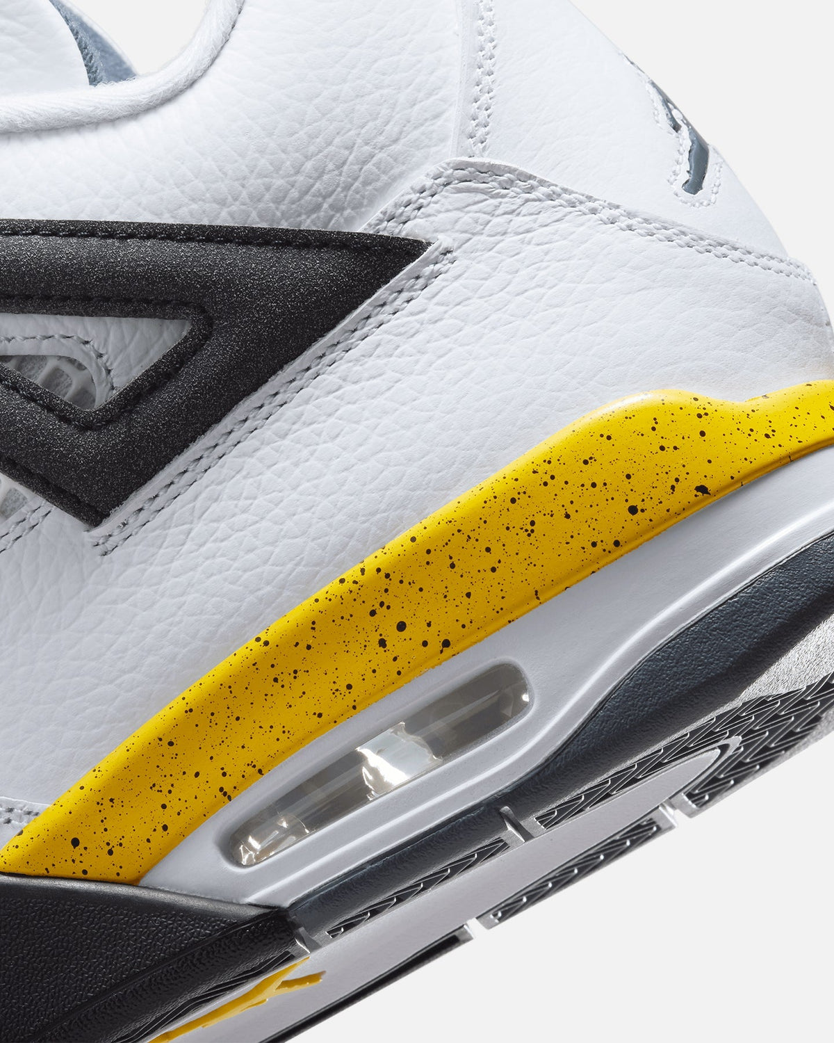 Mid-Cut Athletic Sneaker - White with Yellow Accents