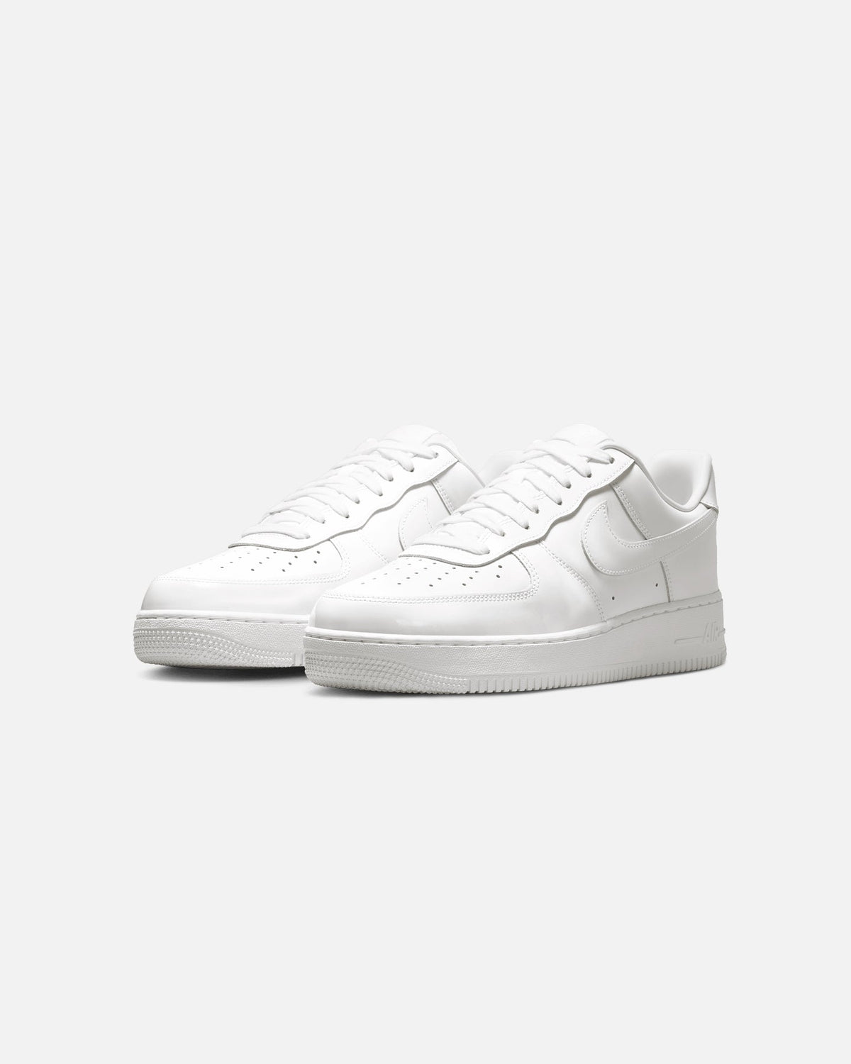 Classic White Patent Leather Low-Top Shoes