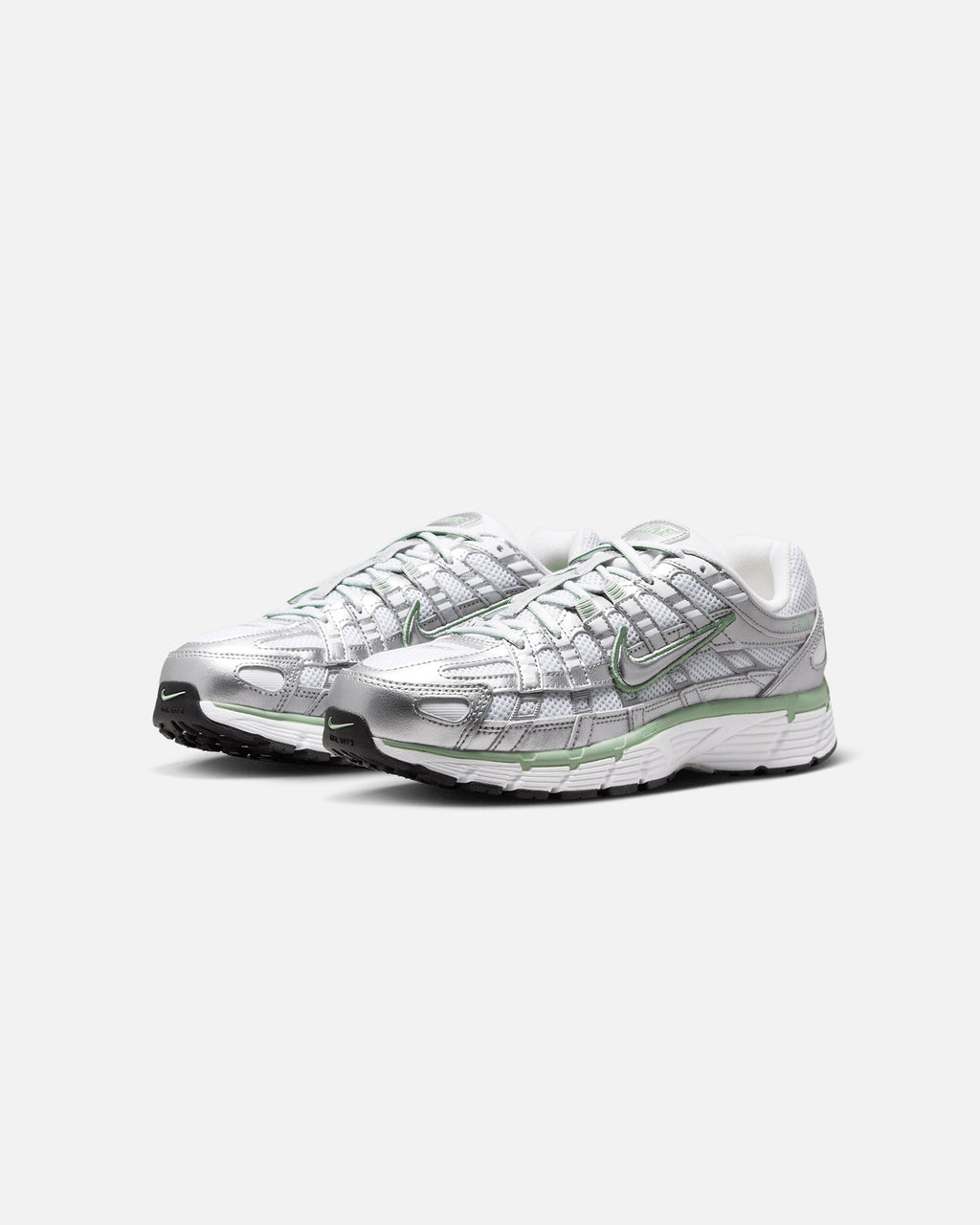 Women's Metallic Silver Retro Running Style Trainers