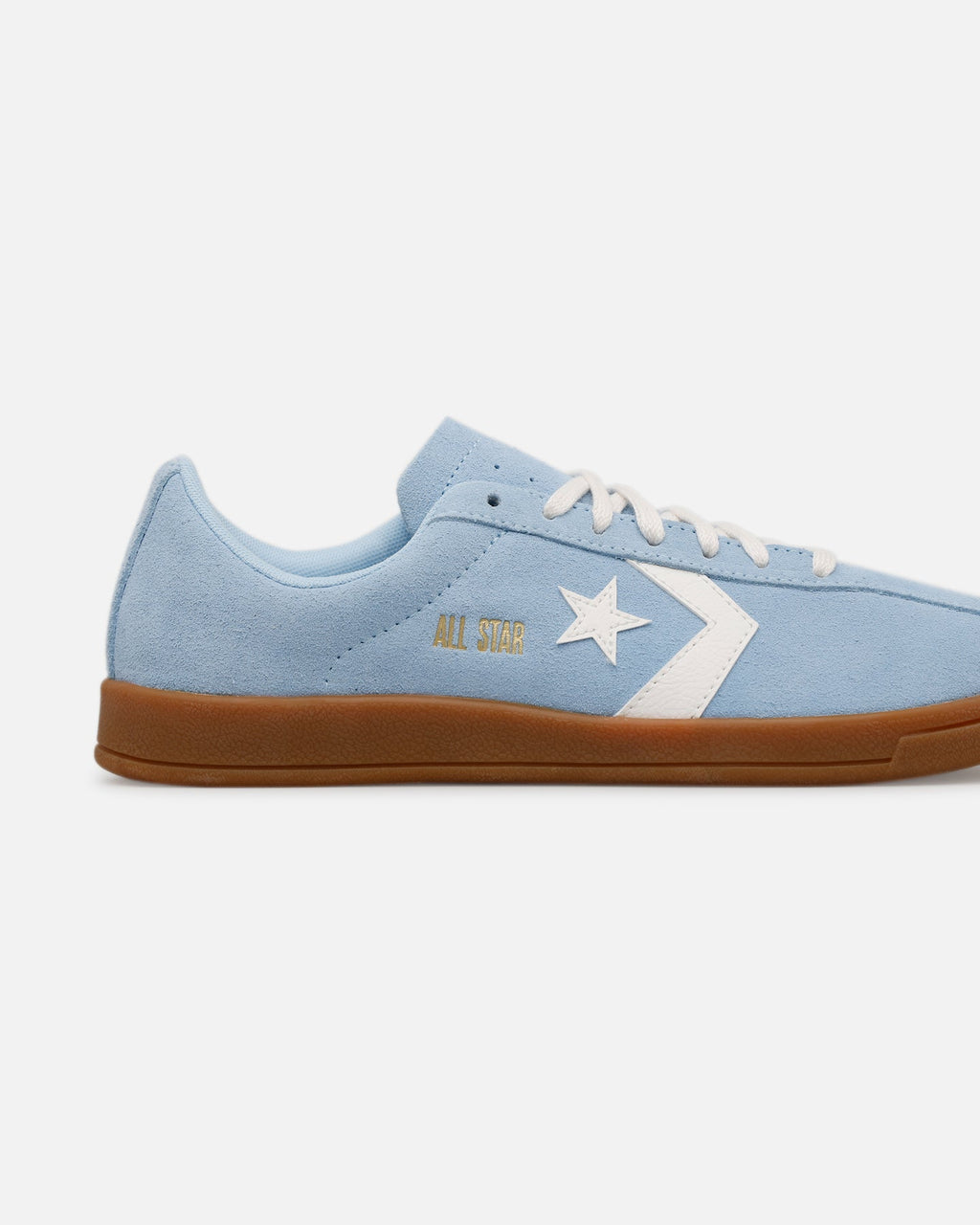 Suede & Leather Low-Cut Trainers - Light Blue