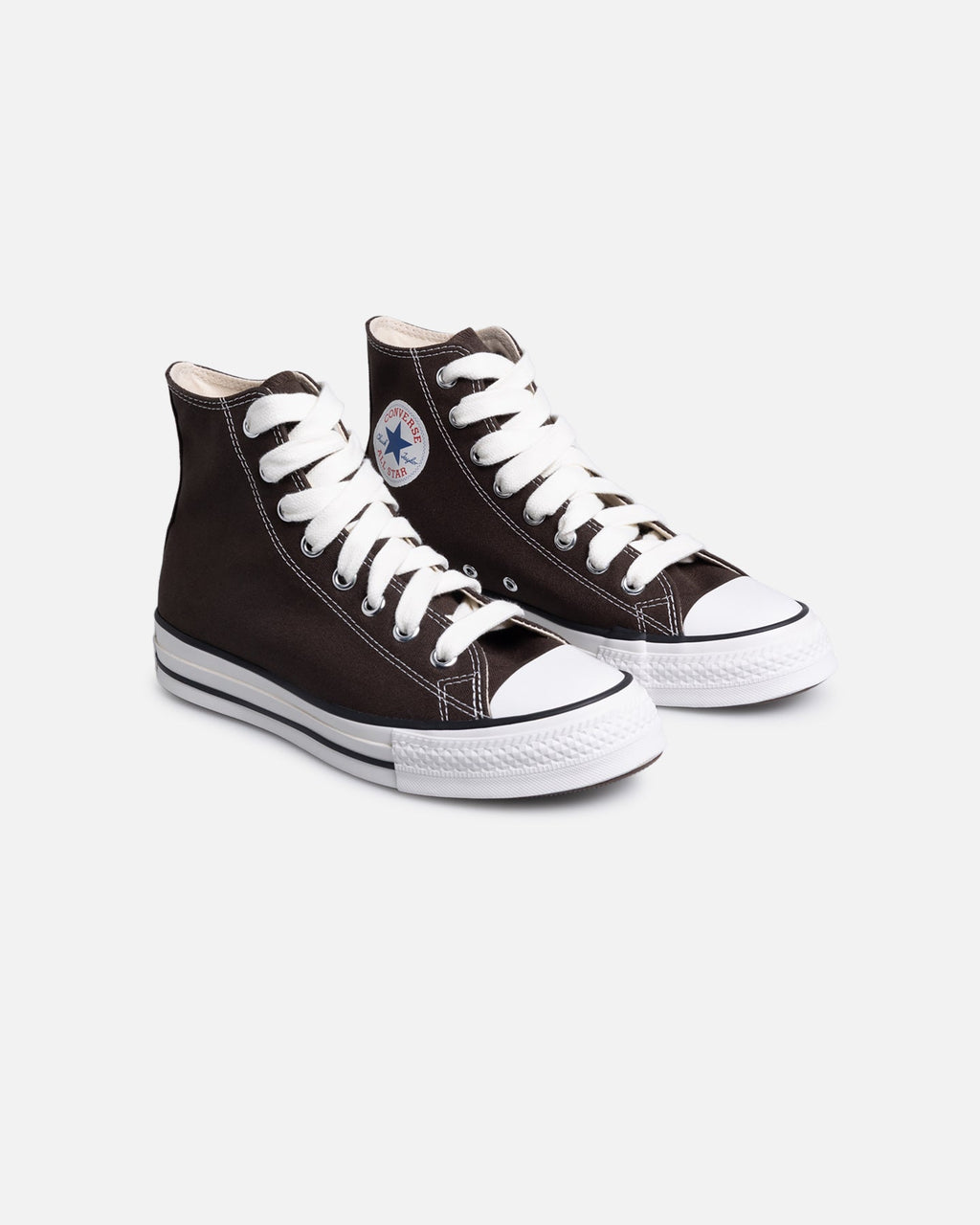 Retro High-Top Canvas Sneakers - Brown