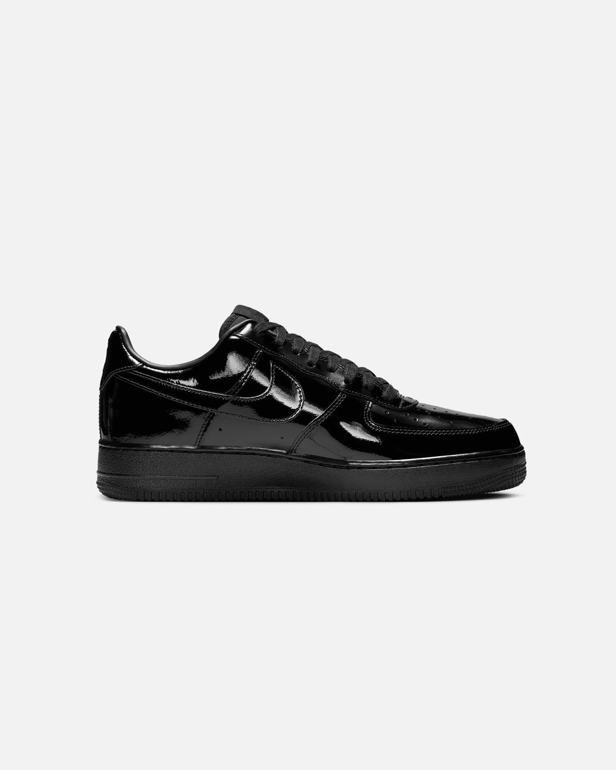 Low-Cut Patent Leather Casual Trainers - Black