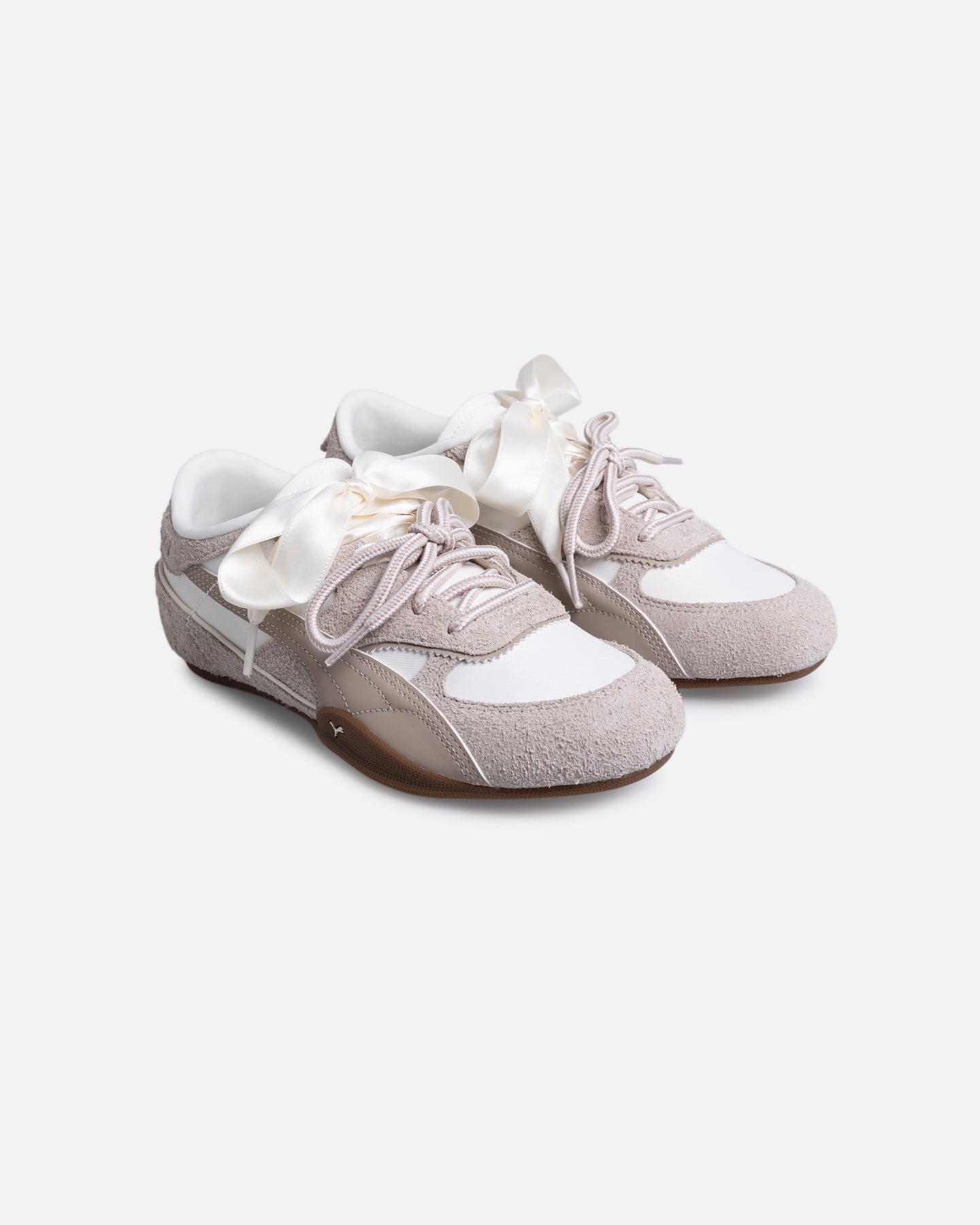 Women's Beige Leather Casual Sneakers