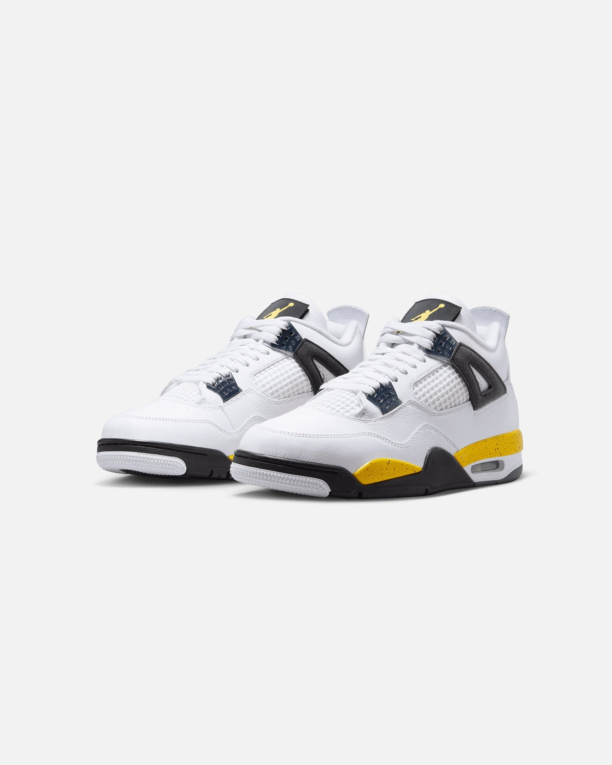 Mid-Cut Athletic Sneaker - White with Yellow Accents