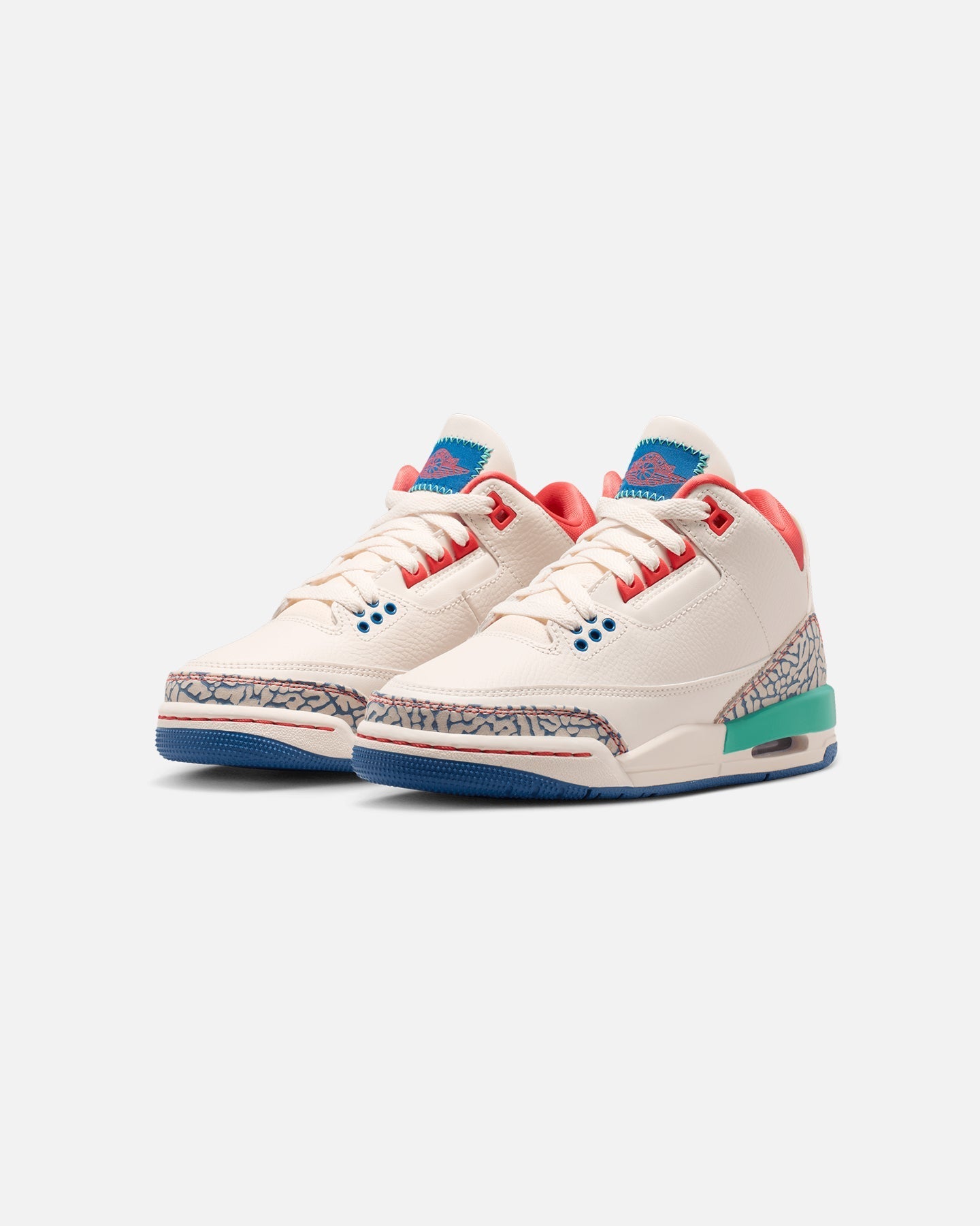 Kids' Mid-Cut Athletic Shoes - Chalk with Blue & Red