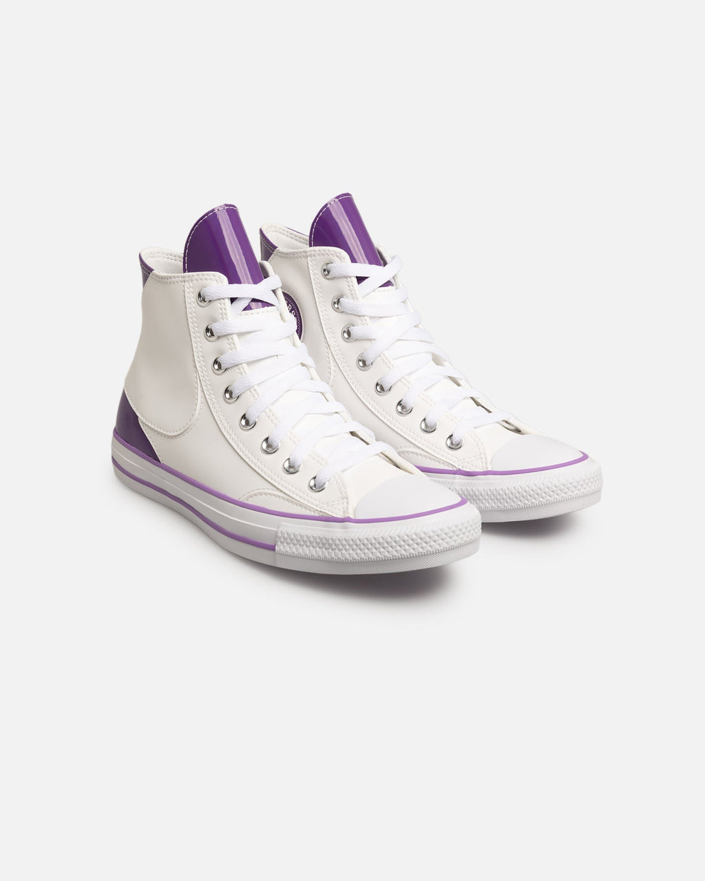 Men's High-Top Casual Sneakers - White/Purple