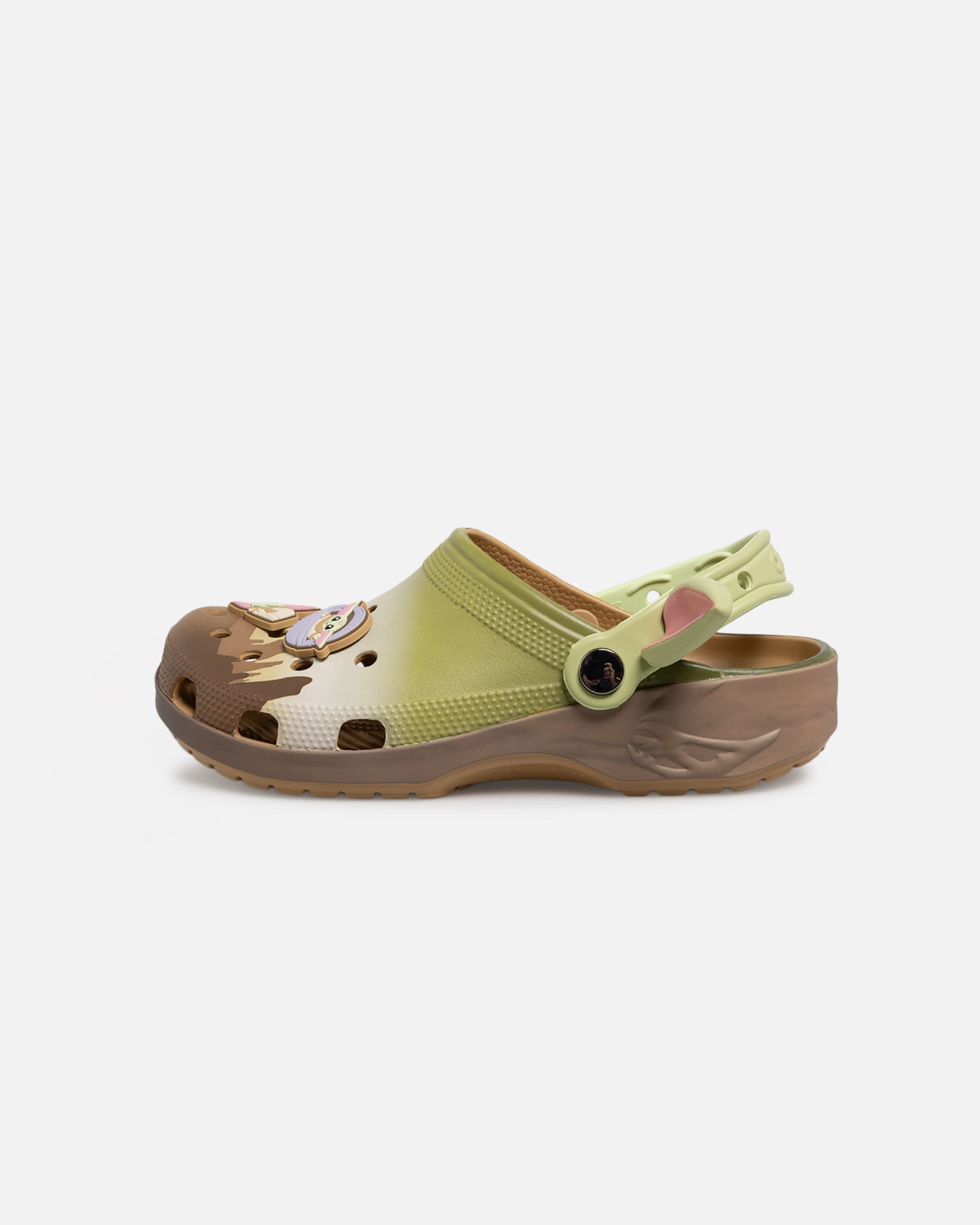 Green Patterned Casual Clogs with Unique Accents