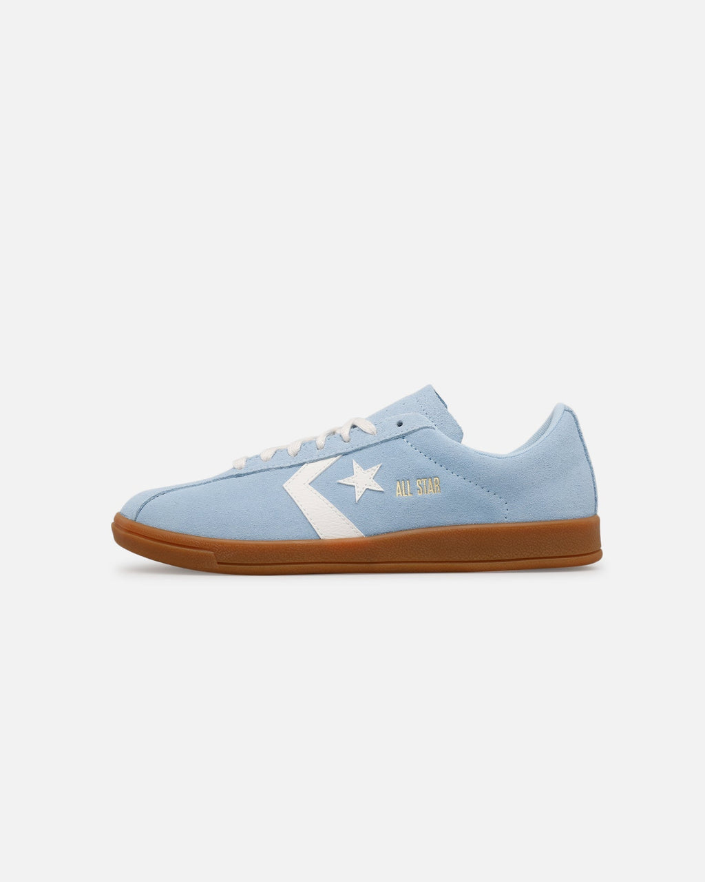 Suede & Leather Low-Cut Trainers - Light Blue