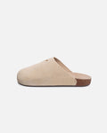 Beige Suede & Cork Comfort Slides