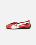 Women's Ballet-Inspired Casual Flats - Red & White