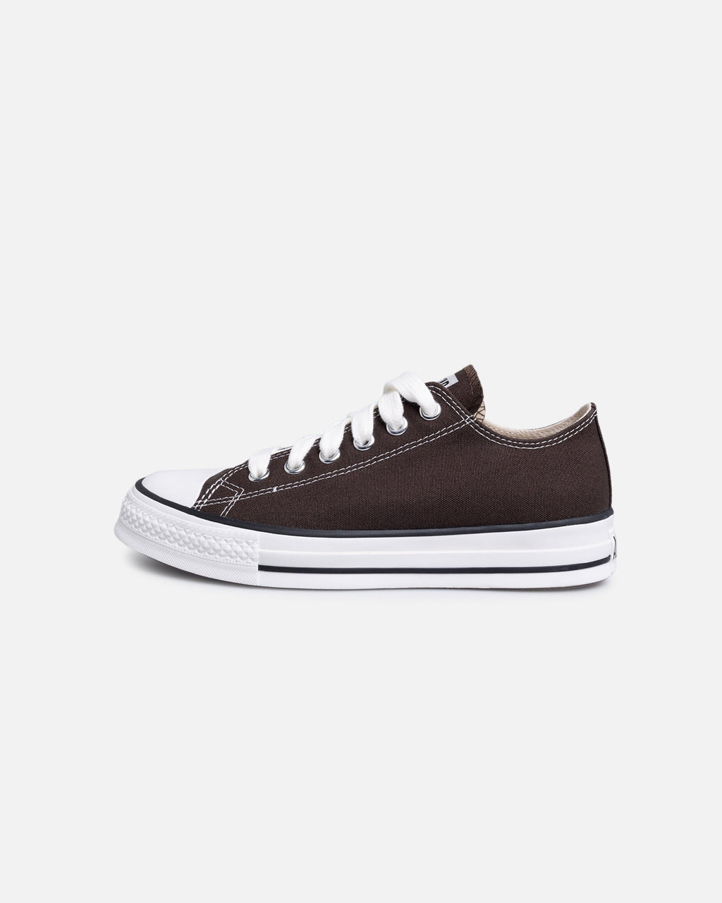 Retro Style Low-Cut Canvas Trainers - Brown