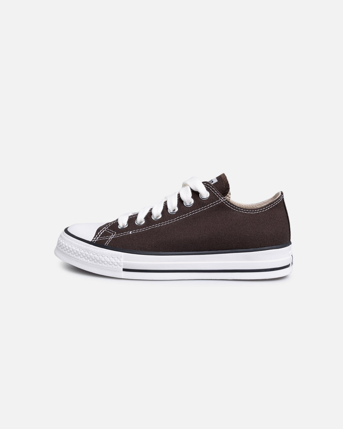 Retro Style Low-Cut Canvas Trainers - Brown