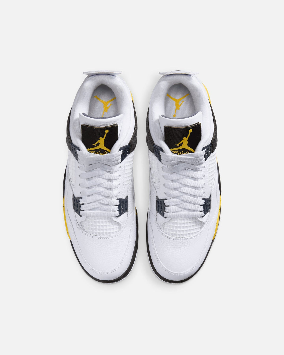 Mid-Cut Athletic Sneaker - White with Yellow Accents