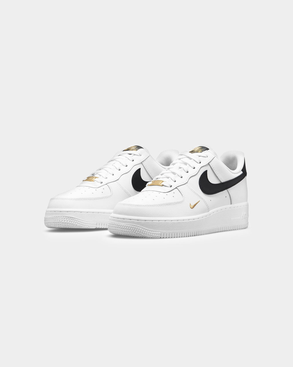Women's Low-Cut Leather Casual Trainers - White/Black