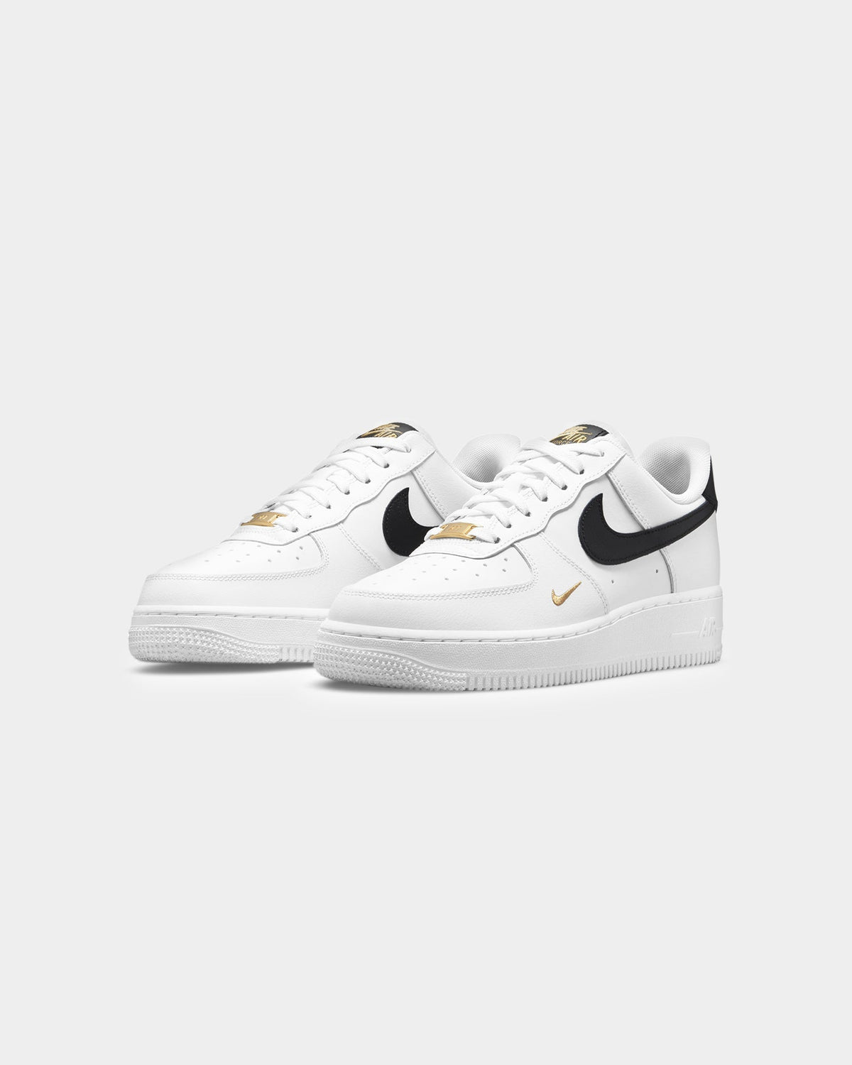 Women's Low-Cut Leather Casual Trainers - White/Black