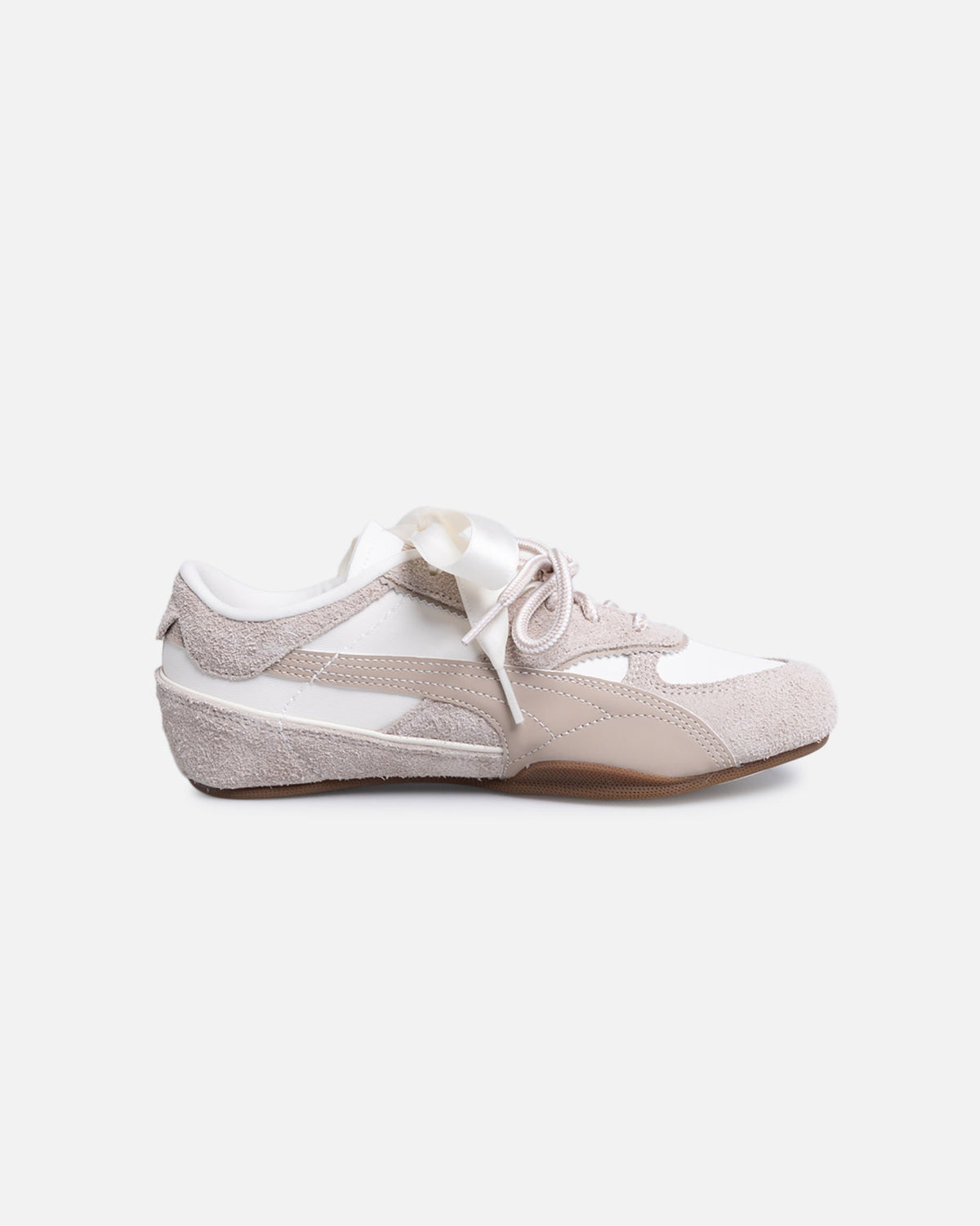 Women's Beige Leather Casual Sneakers