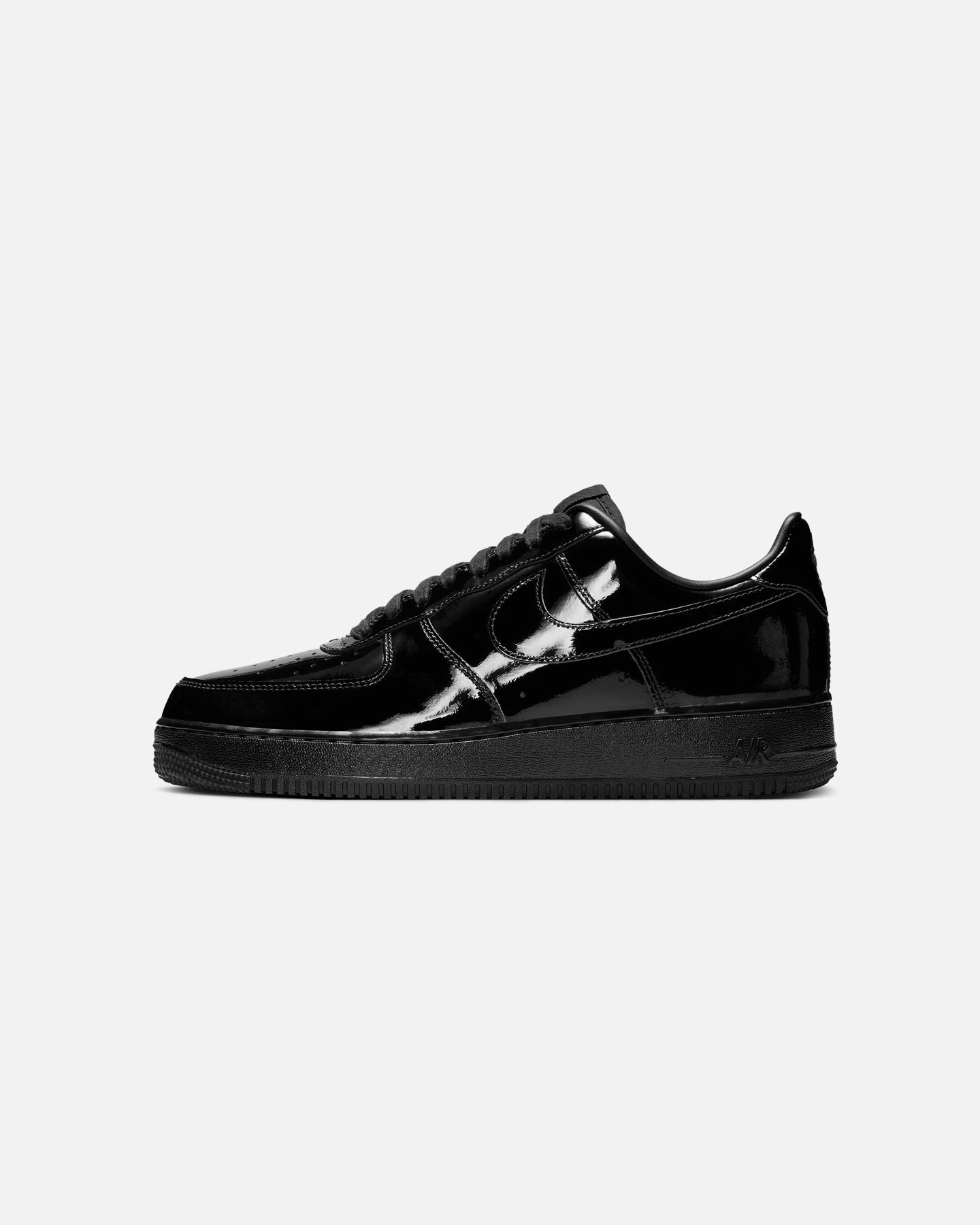 Low-Cut Patent Leather Casual Trainers - Black