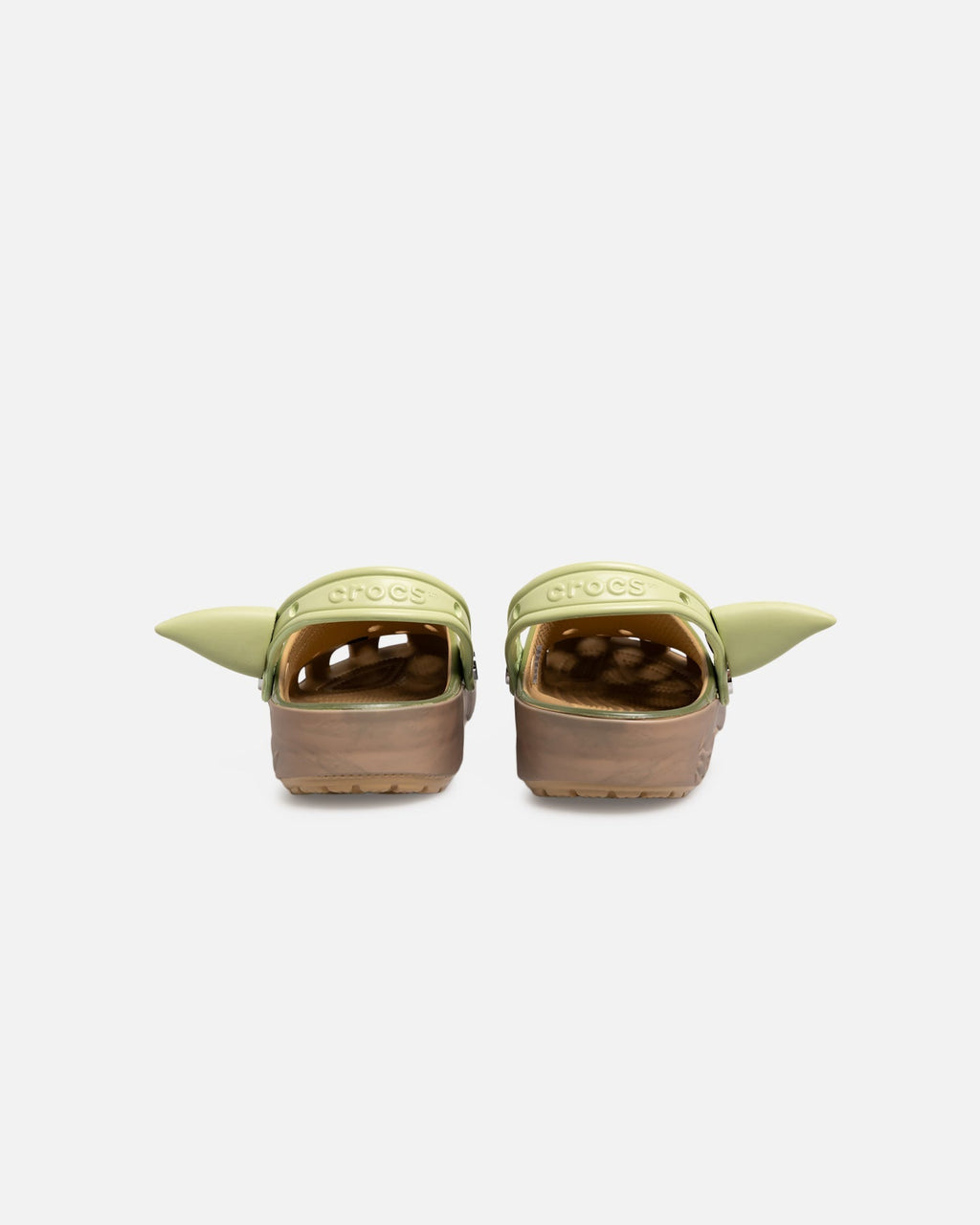Green Patterned Casual Clogs with Unique Accents