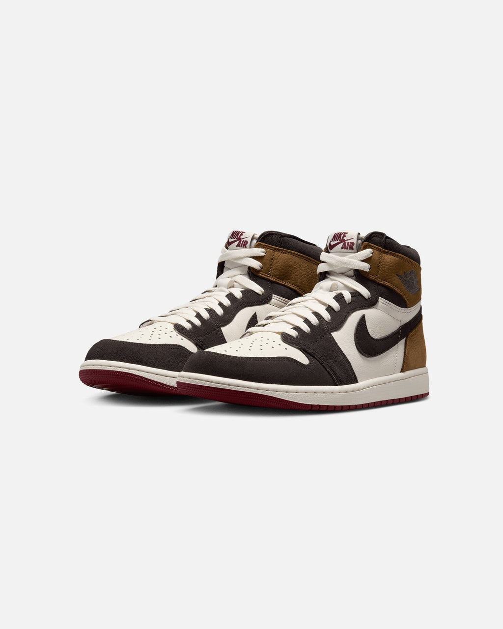 Men's High-Top Casual Sneakers - Brown/Red