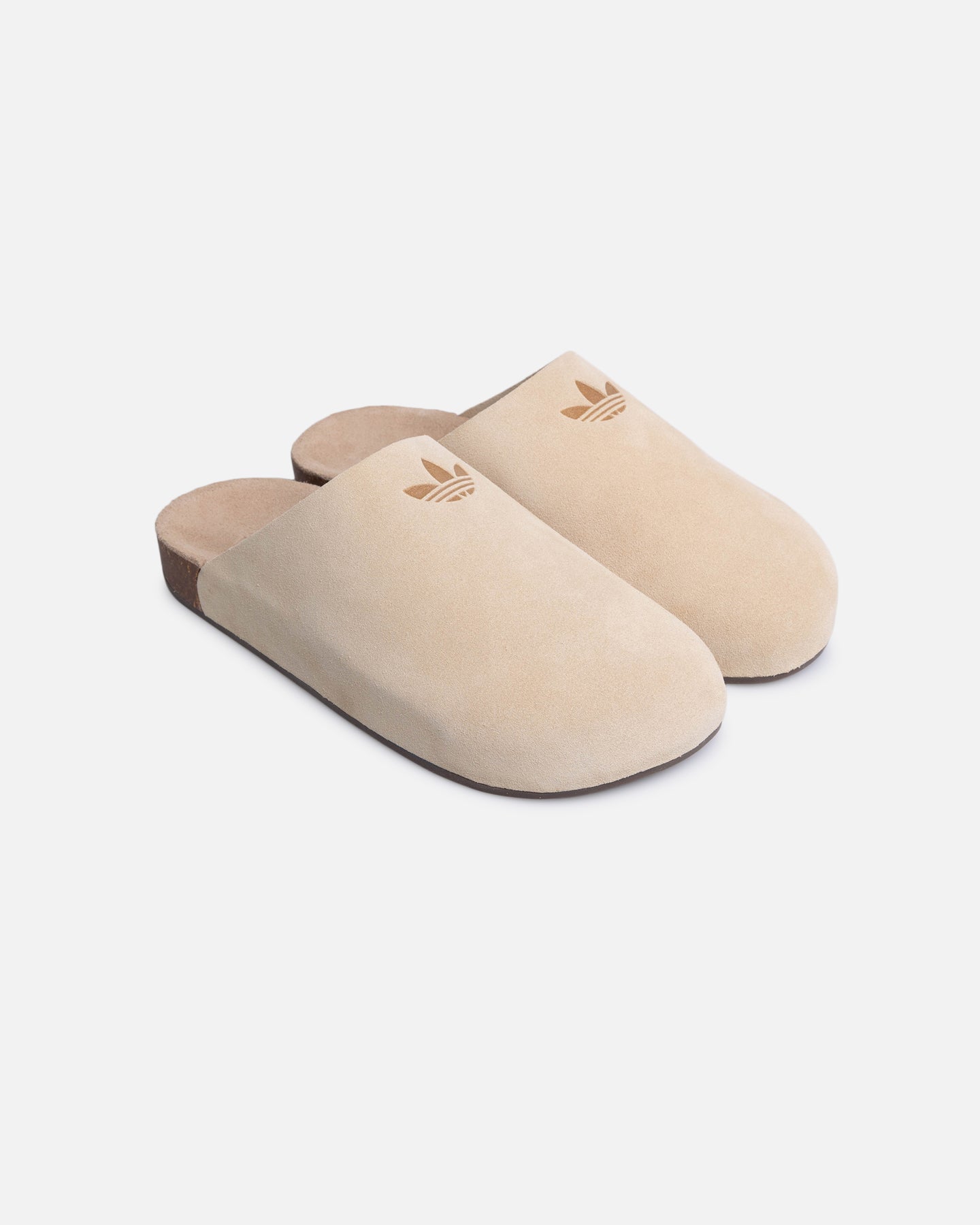 Beige Suede & Cork Comfort Slides
