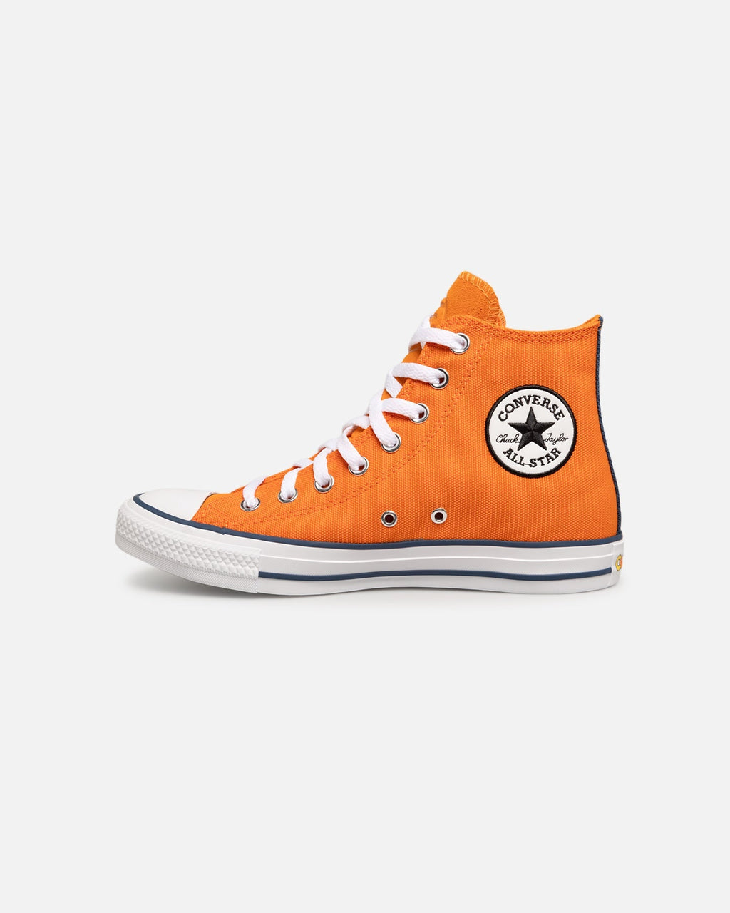 Orange High-Cut Canvas Casual Shoes with Custom Detailing