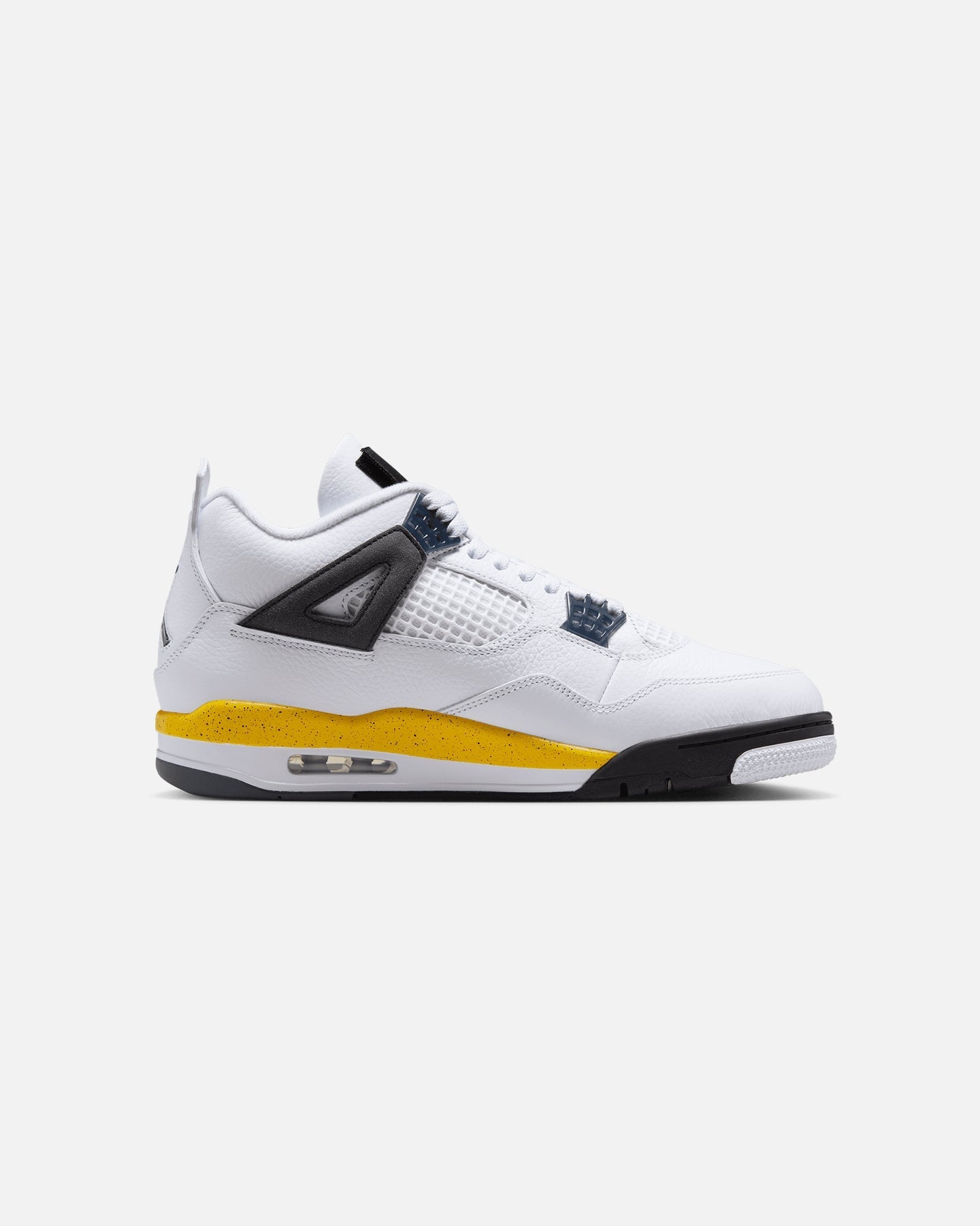 Mid-Cut Athletic Sneaker - White with Yellow Accents