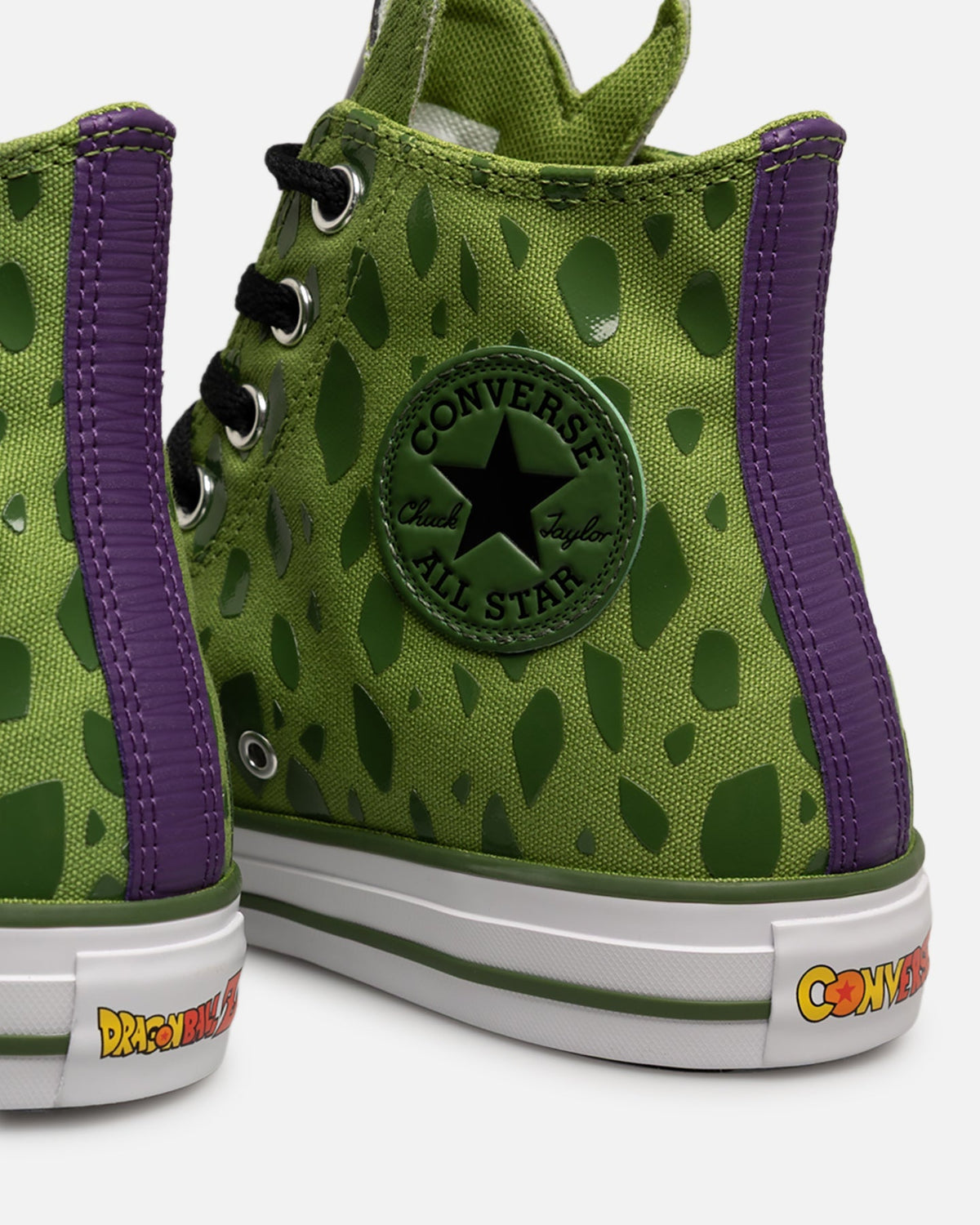 Men's High Top Canvas Sneakers - Green with Unique Pattern