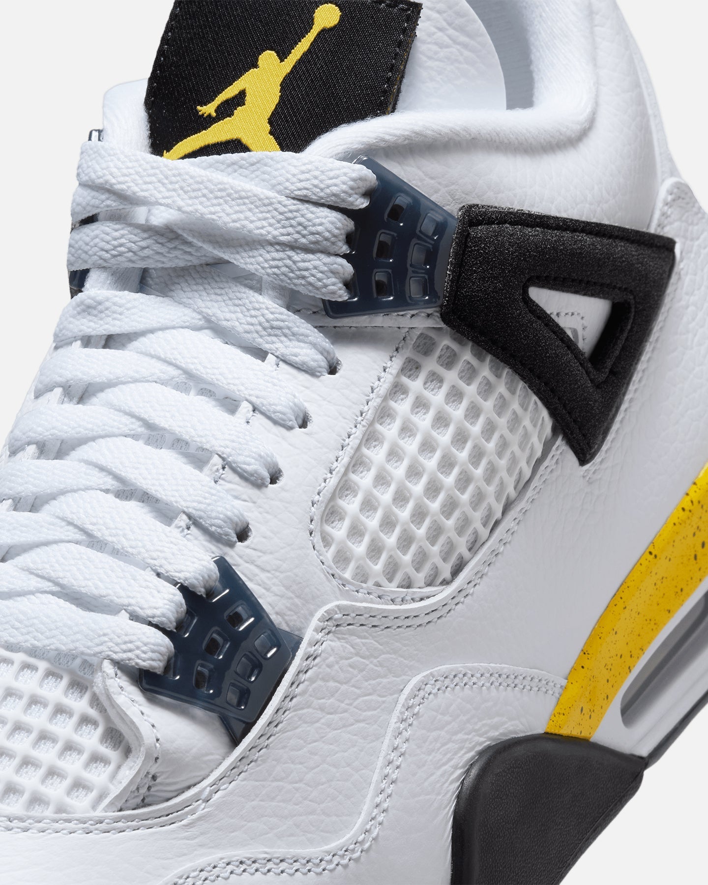 Mid-Cut Athletic Sneaker - White with Yellow Accents