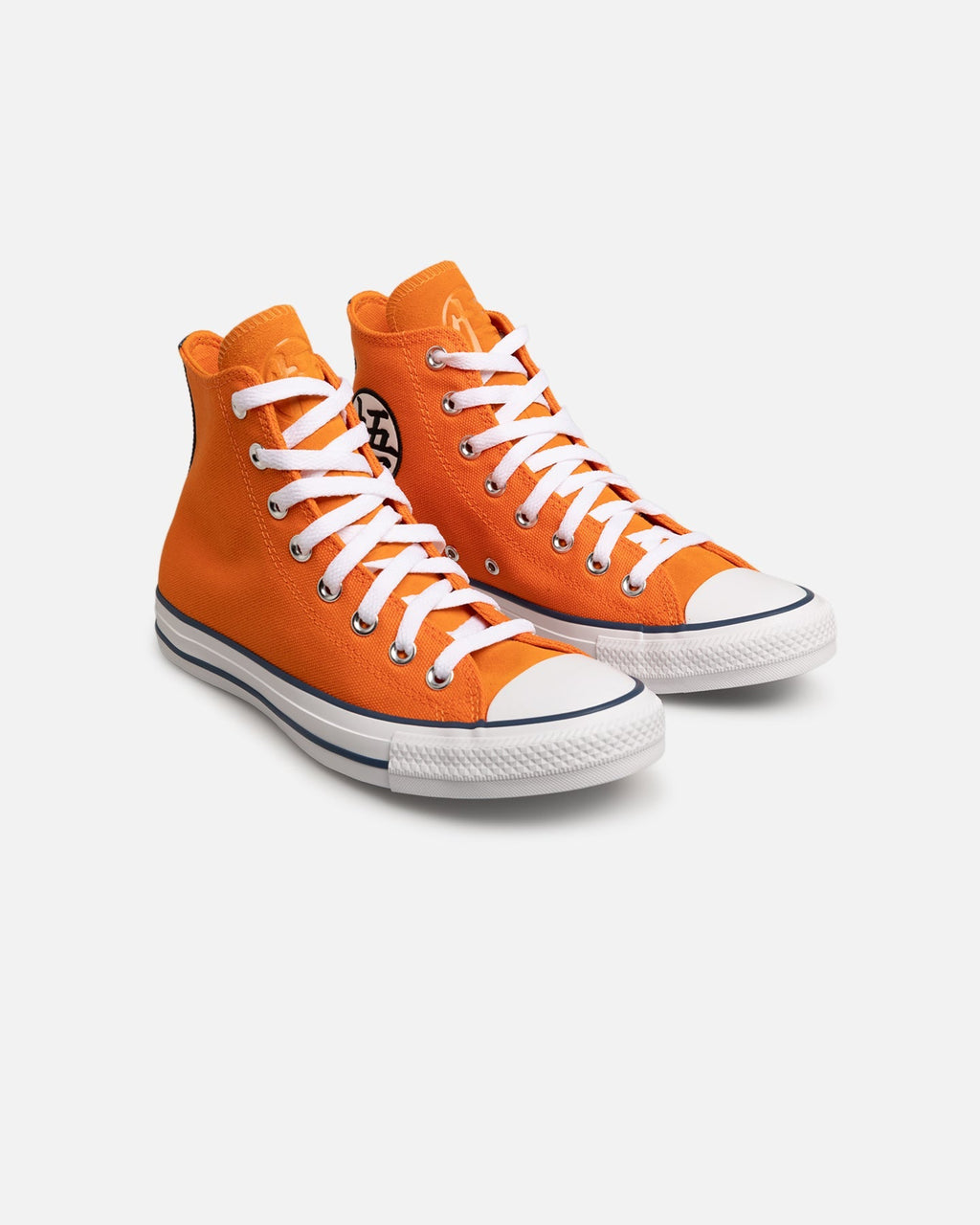 Orange High-Cut Canvas Casual Shoes with Custom Detailing