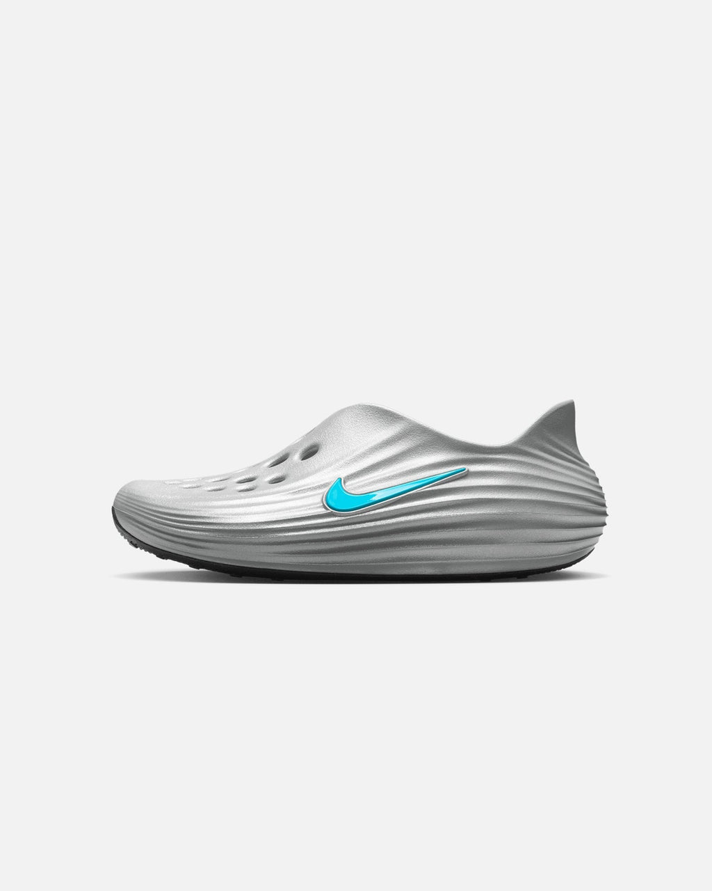 Men's Metallic Silver Recovery Comfort Slides