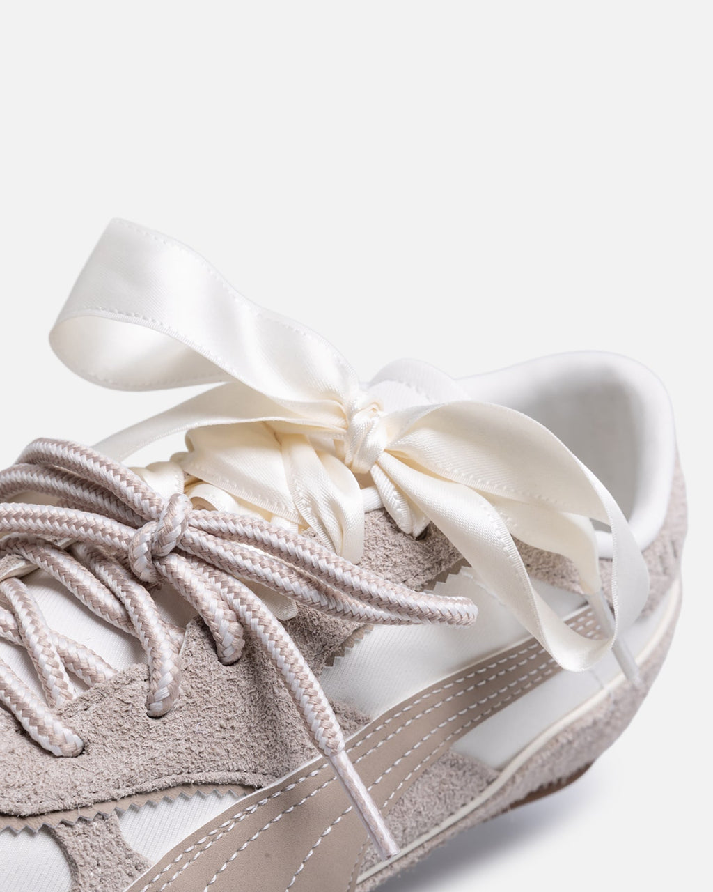 Women's Beige Leather Casual Sneakers