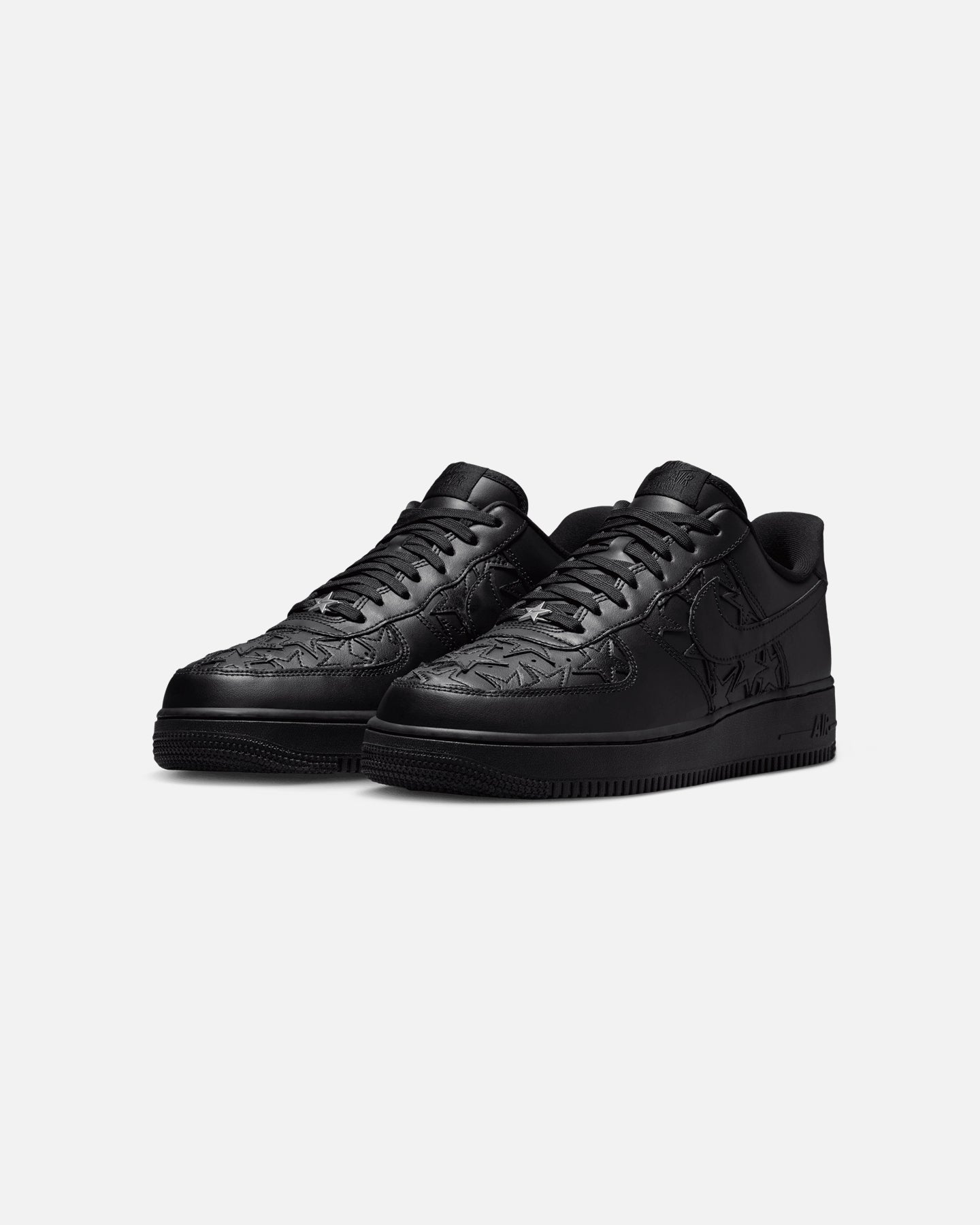Men's Low-Top Casual Sneakers - Black with Metallic Silver