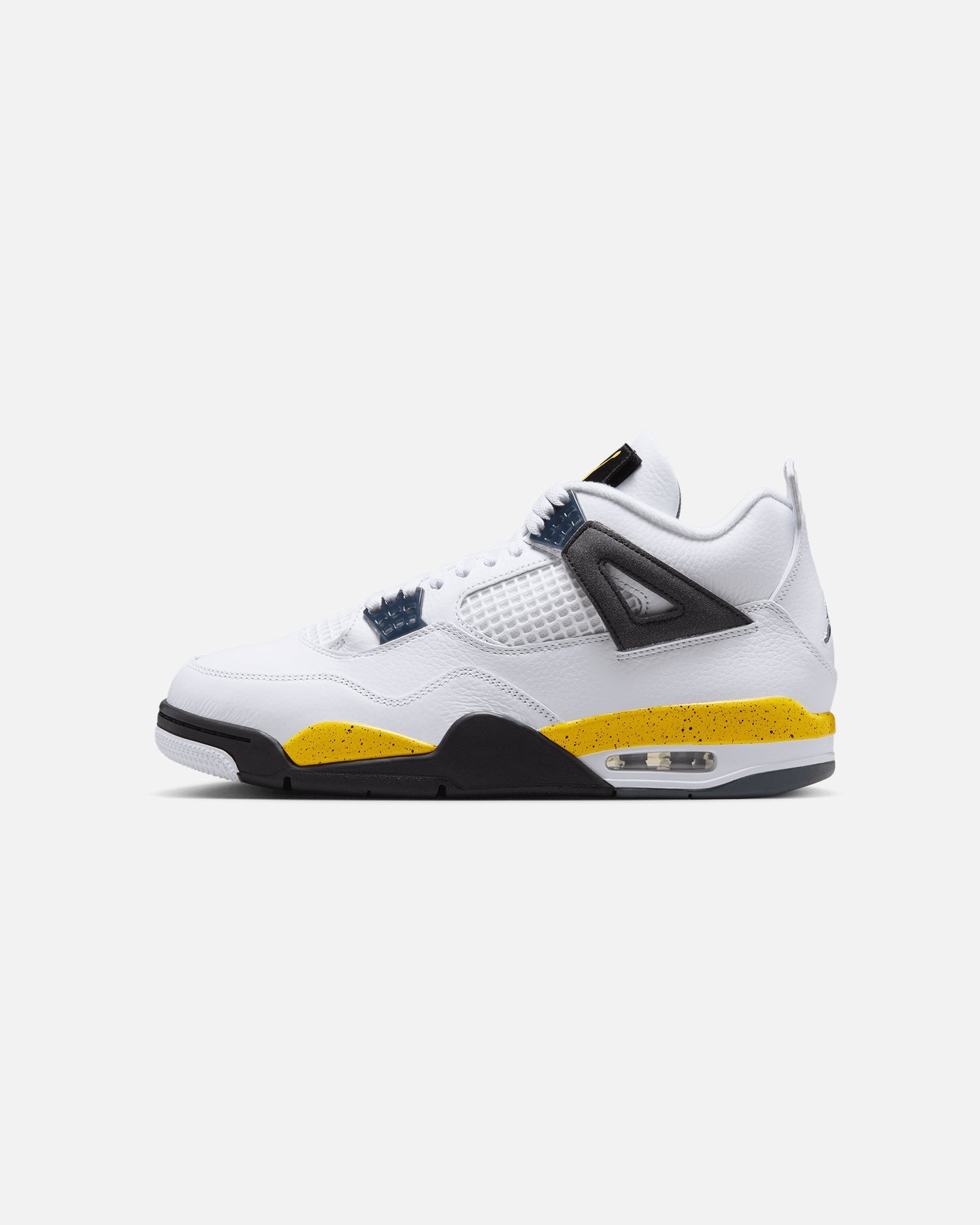 Mid-Cut Athletic Sneaker - White with Yellow Accents