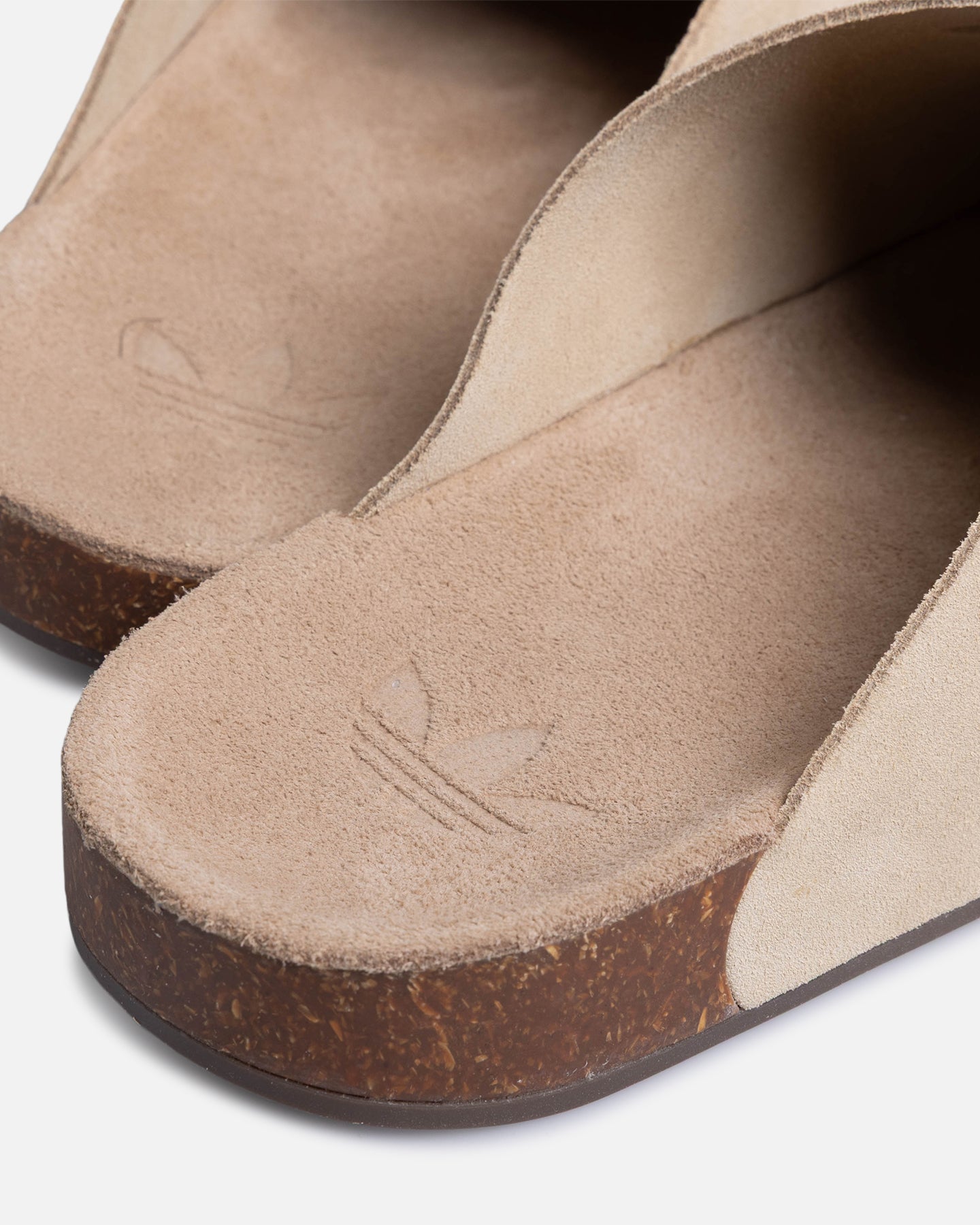 Beige Suede & Cork Comfort Slides